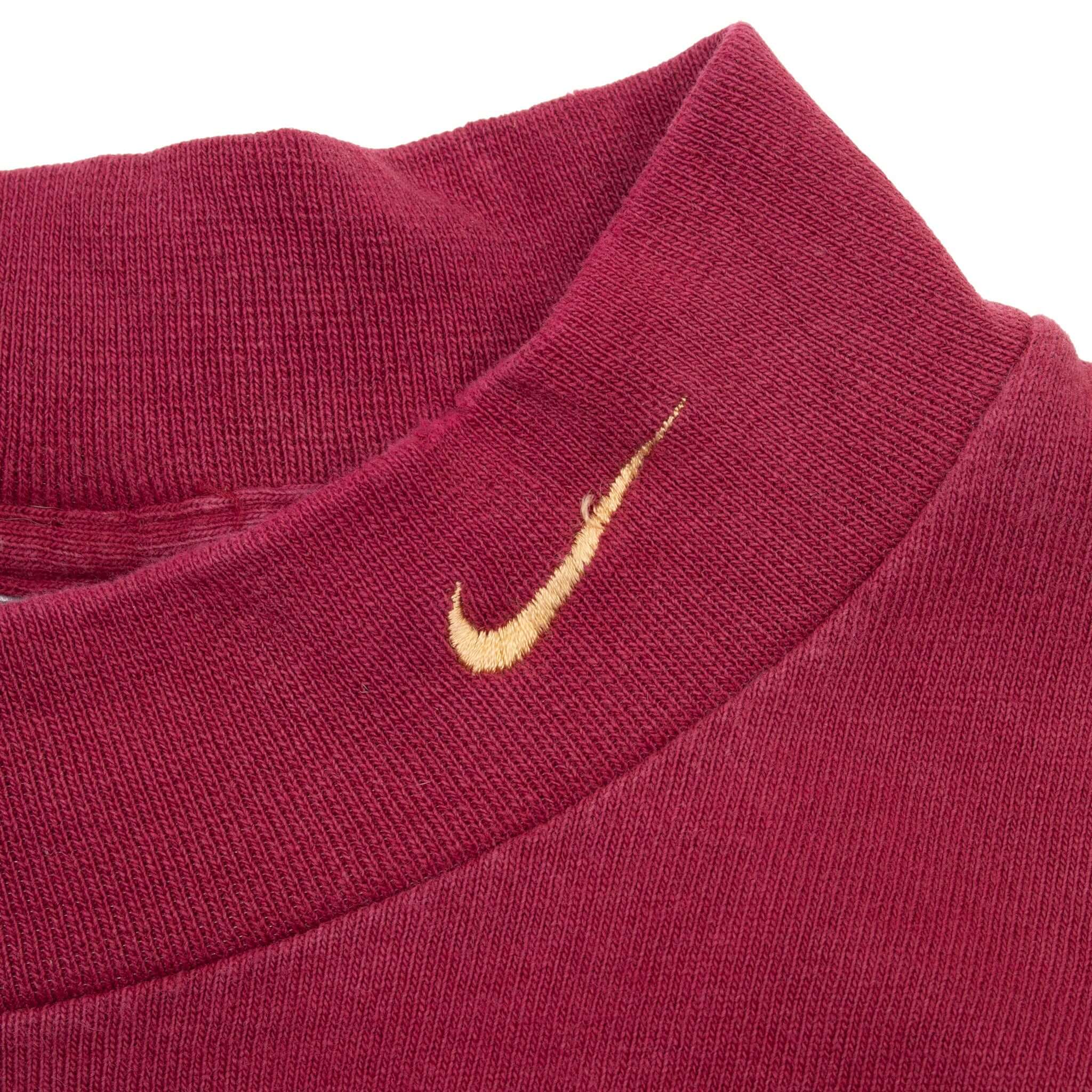 Vintage Nike FSU Florida State University Red Long Sleeve Turtle Neck Tee Shirt 1990S Size Medium Made In Usa
