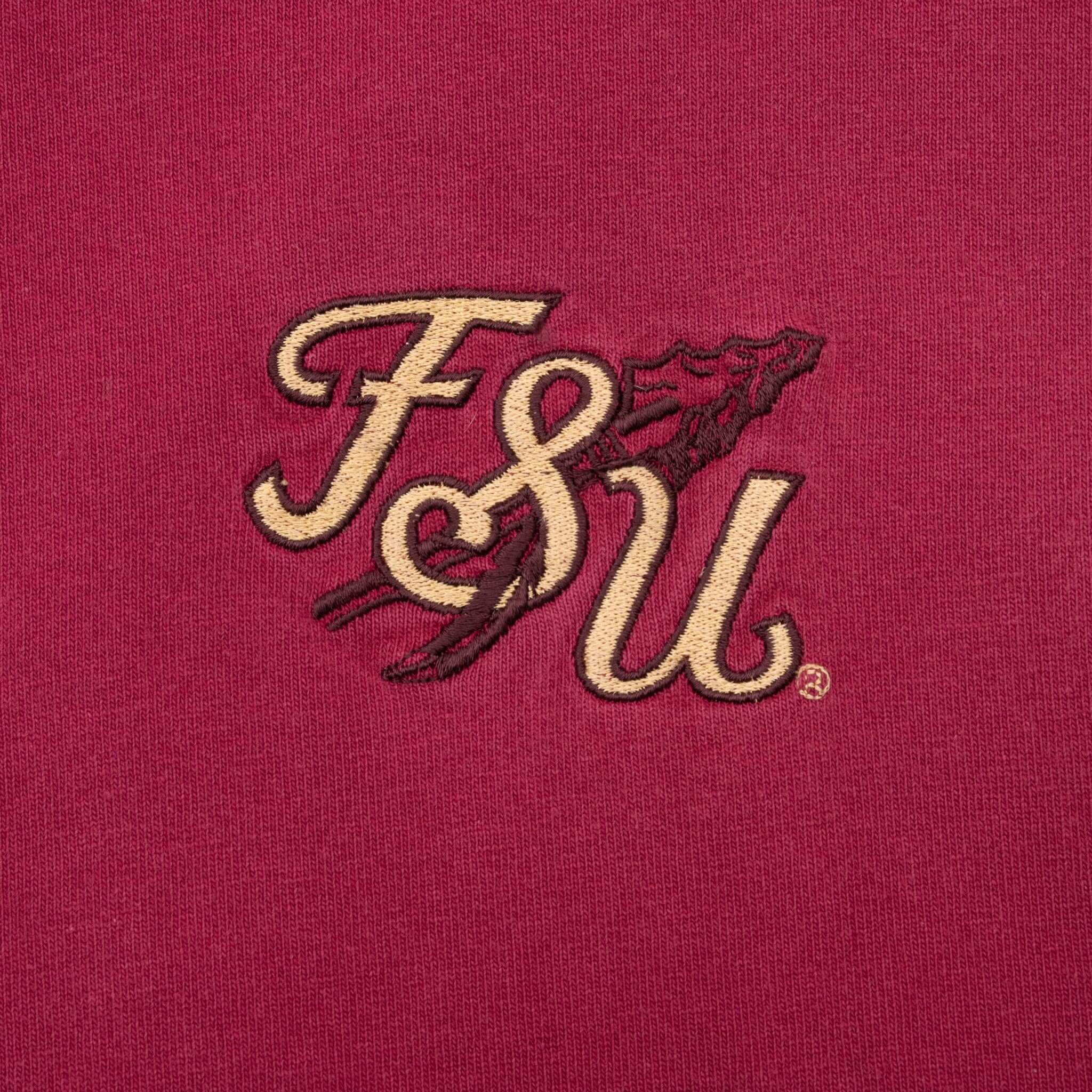 Vintage Nike FSU Florida State University Red Long Sleeve Turtle Neck Tee Shirt 1990S Size Medium Made In Usa
