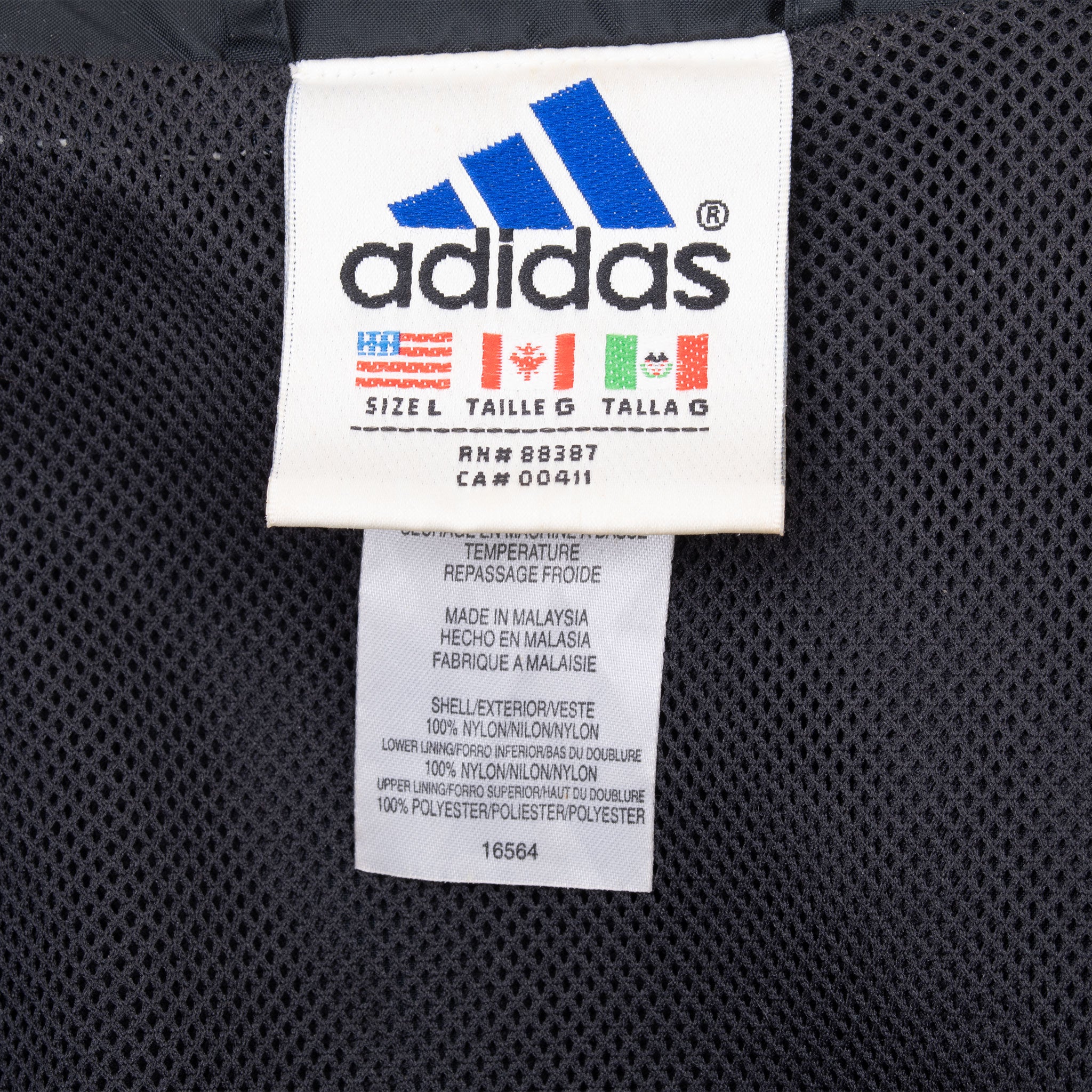Vintage Adidas Black Windbreaker Jacket 1990S Size Large