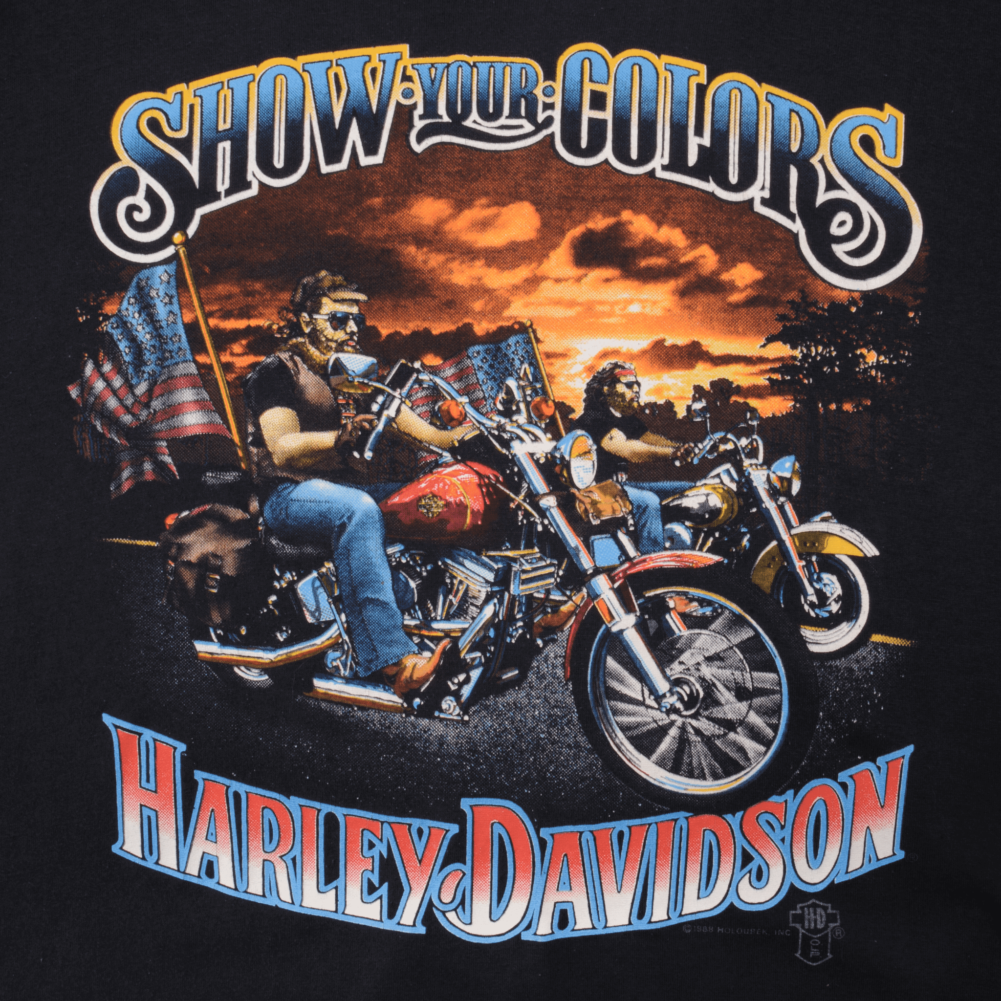 Vintage Harley Davidson Palm Beach FL T Shirt 1987 Holoubek