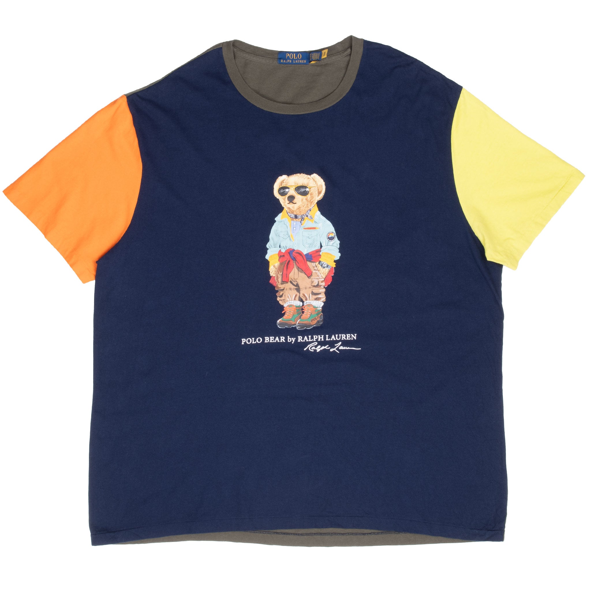 Vintage Polo Bear Ralph Lauren Blue Tee Shirt Size 2XL Big With Single Stitch Sleeves
