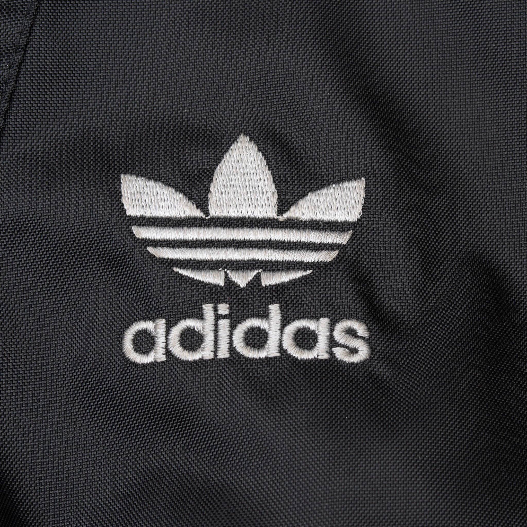 Vintage Adidas Black Grey Hooded Windbreaker Jacket 1990S Size Medium