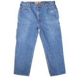 Beautiful Vintage Levis 505 Carpenter Relaxed Fit Indigo Jeans 2000S Size 42X30 With Medium Wash

Size on Tag 44X30 actual size 42X30

Back Button #322M