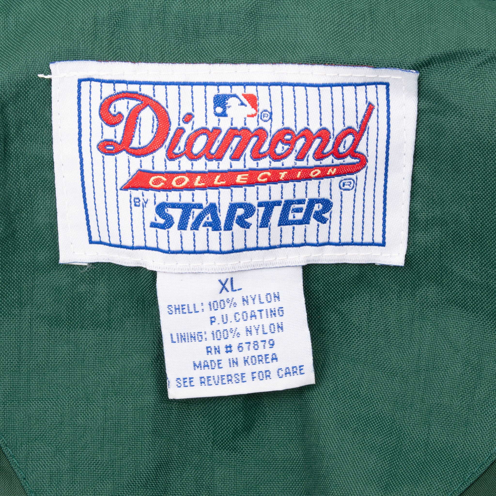 Vintage Starter Mlb Oakland Athletics Green Windbreaker Jacket 1990S Size XL