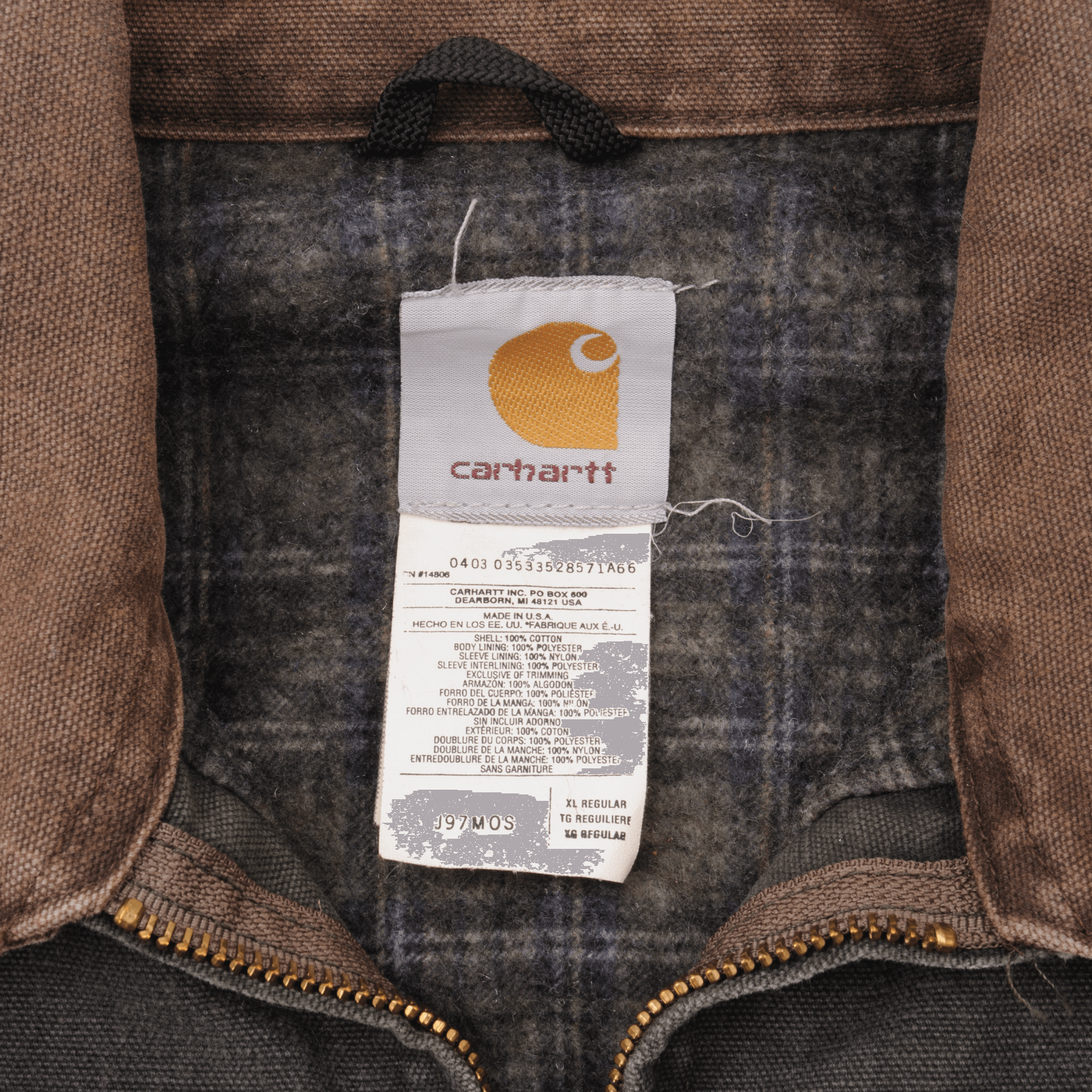 Vintage Carhartt Detroit Style Blanket Lined Worker Jacket J97MOS 1990S Size XL  Made In USA