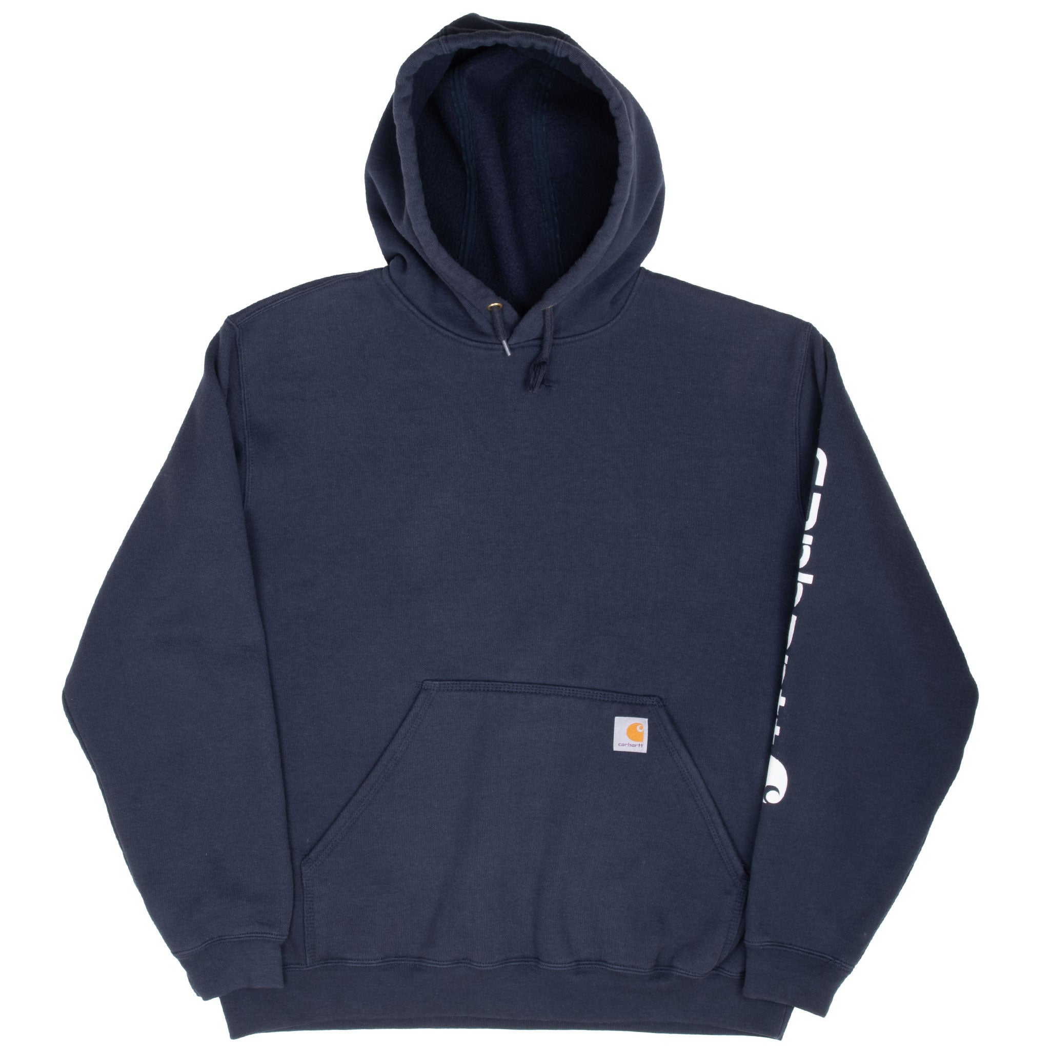 Vintage Carhartt Classic Navy Blue Hoodie Sweatshirt Size Large