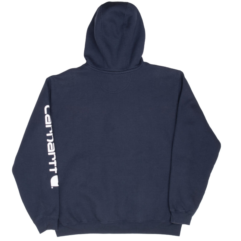Vintage Carhartt Classic Navy Blue Hoodie Sweatshirt Size Large