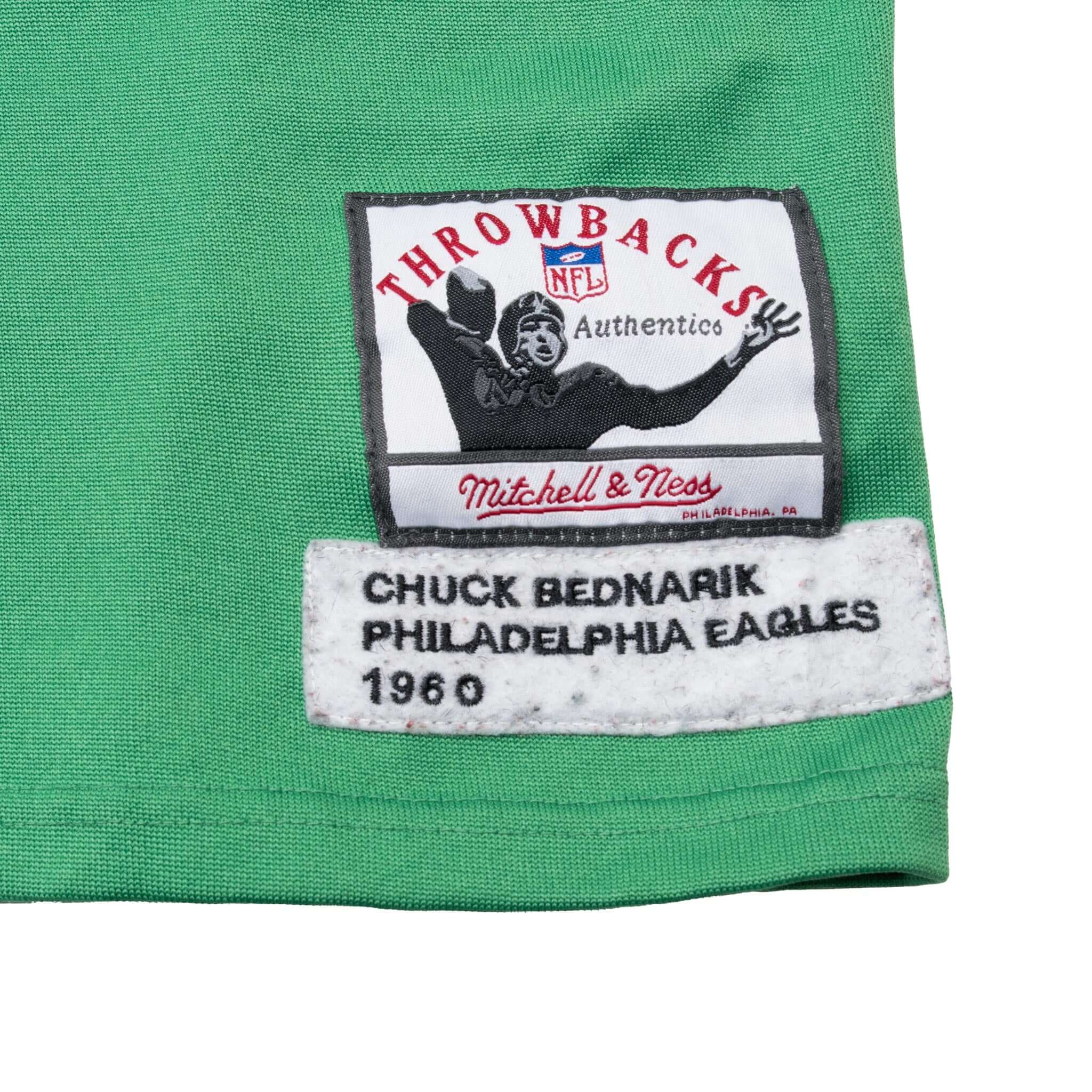Vintage Nfl Philadelphia Eagles Chuck Bednari #60 Mitchell & Ness Throwback Jersey 1960 Size 54
