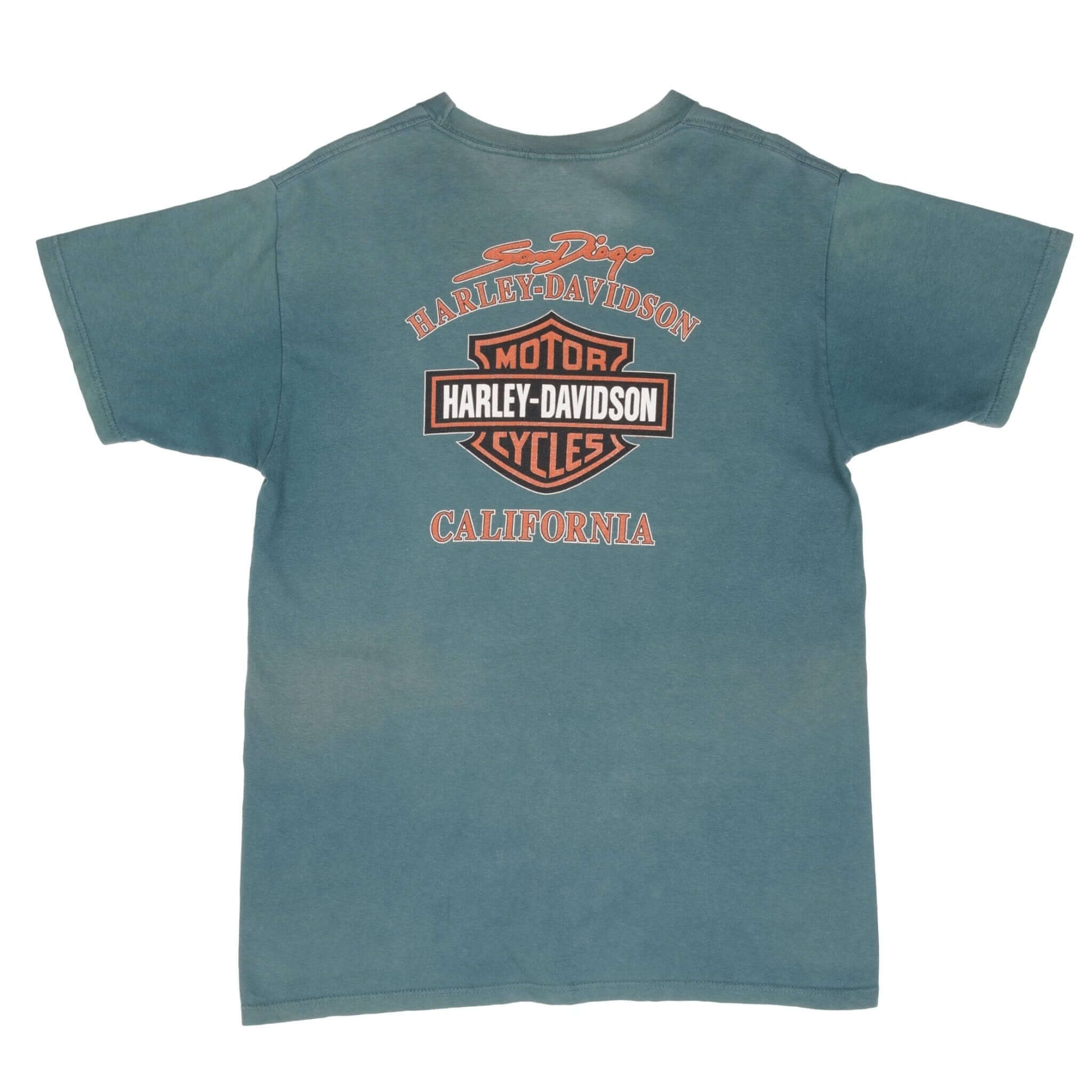Vintage Harley Davidson Rules San Diego California Tee Shirt 1995 Size Large Made In USA