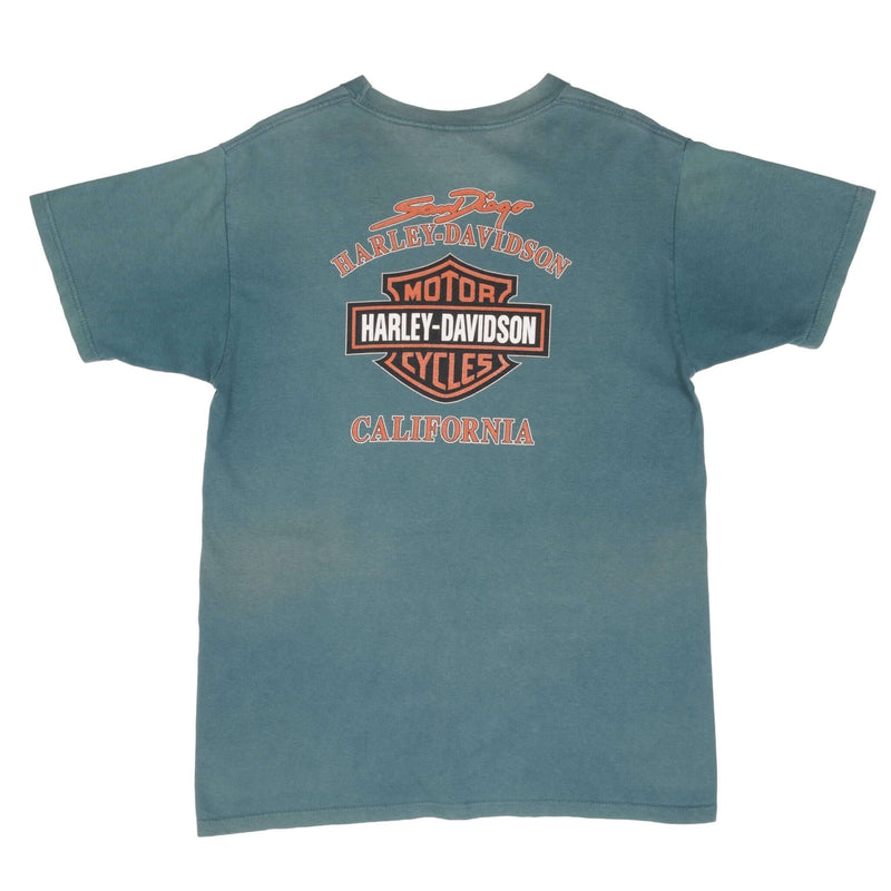 Vintage Harley Davidson Rules San Diego California Tee Shirt 1995 Size Large Made In USA