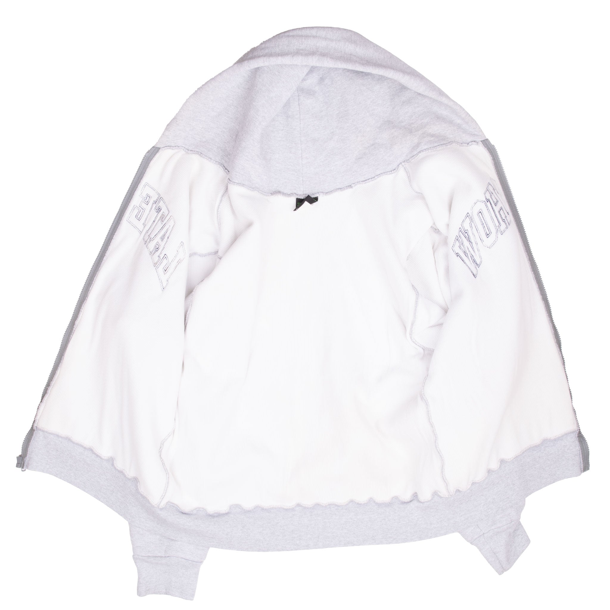 Vintage Late Show Full Zip Grey Zip Up Heavy Hoodie Sweatshirt 1990S Size XL Made In Usa