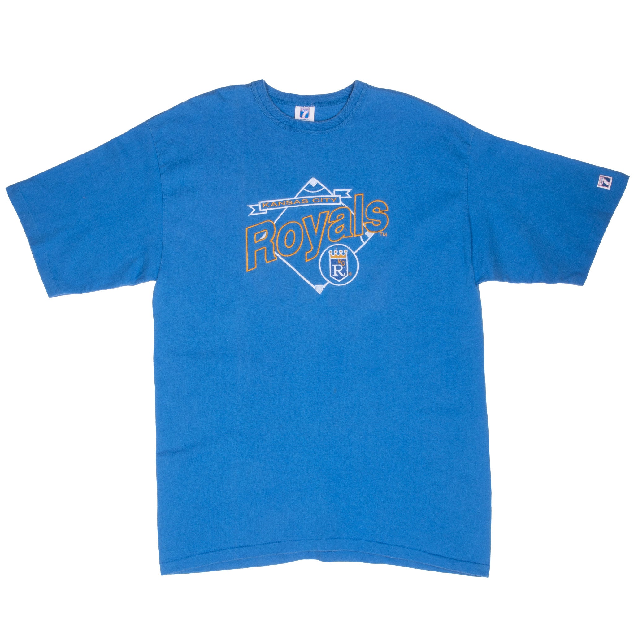 Vintage Mlb Kansas City Royals Embroidered 1990S Tee Shirt Size Large Made In Usa With Single Stitch Sleeves