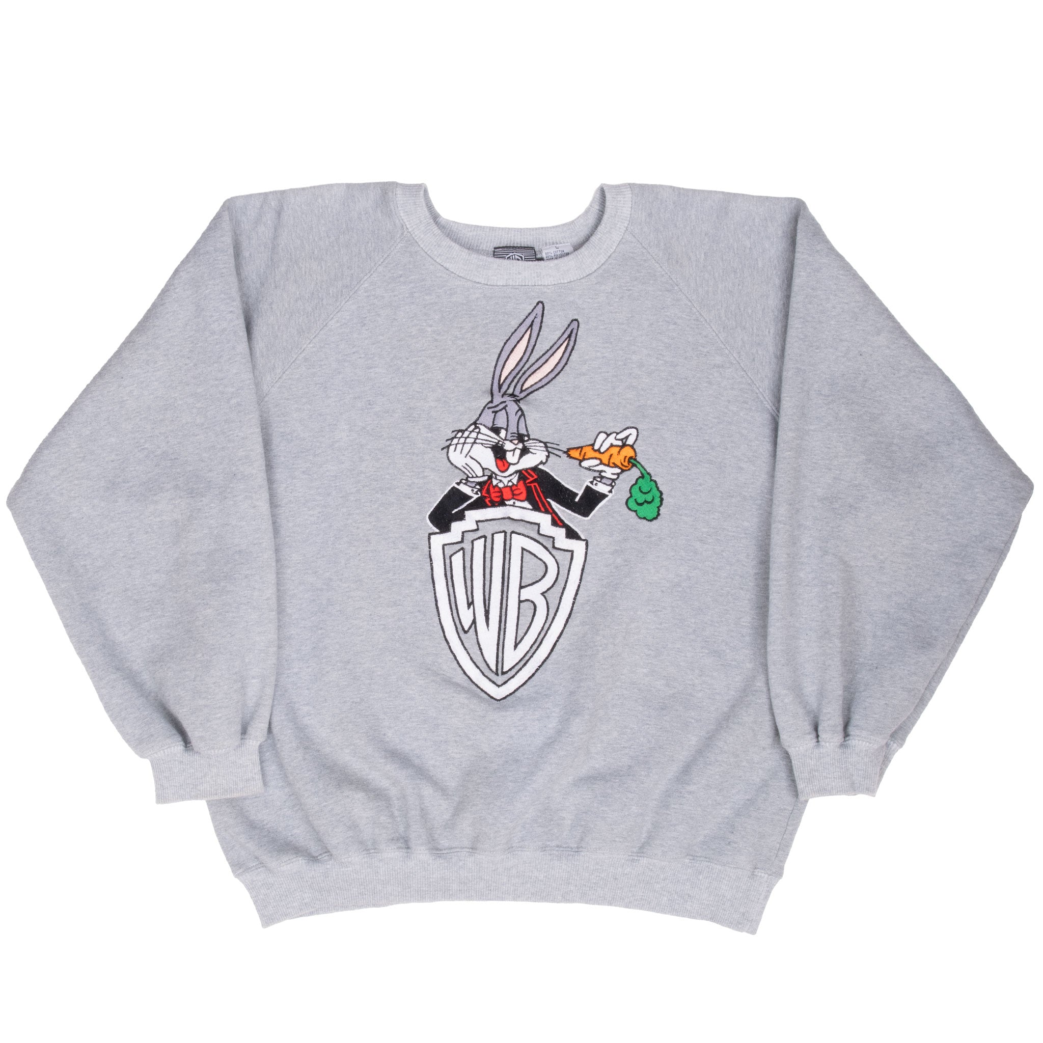 Vintage Warner Bros Looney Tunes Bugs Bunny Embroidered 1991 Sweatshirt Size Large