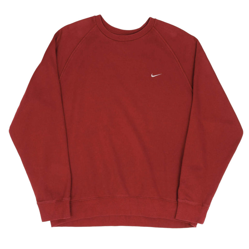 Vintage Red Burgundy Nike Classic Swoosh Sweatshirt Late 2000S Size Large