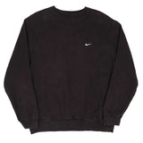 Vintage Black Nike Classic Small Swoosh Sweatshirt 2000s Size XL