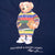 VINTAGE RALPH LAUREN POLO BEAR BASKETBALL NAVY BLUE TEE SHIRT MEDIUM