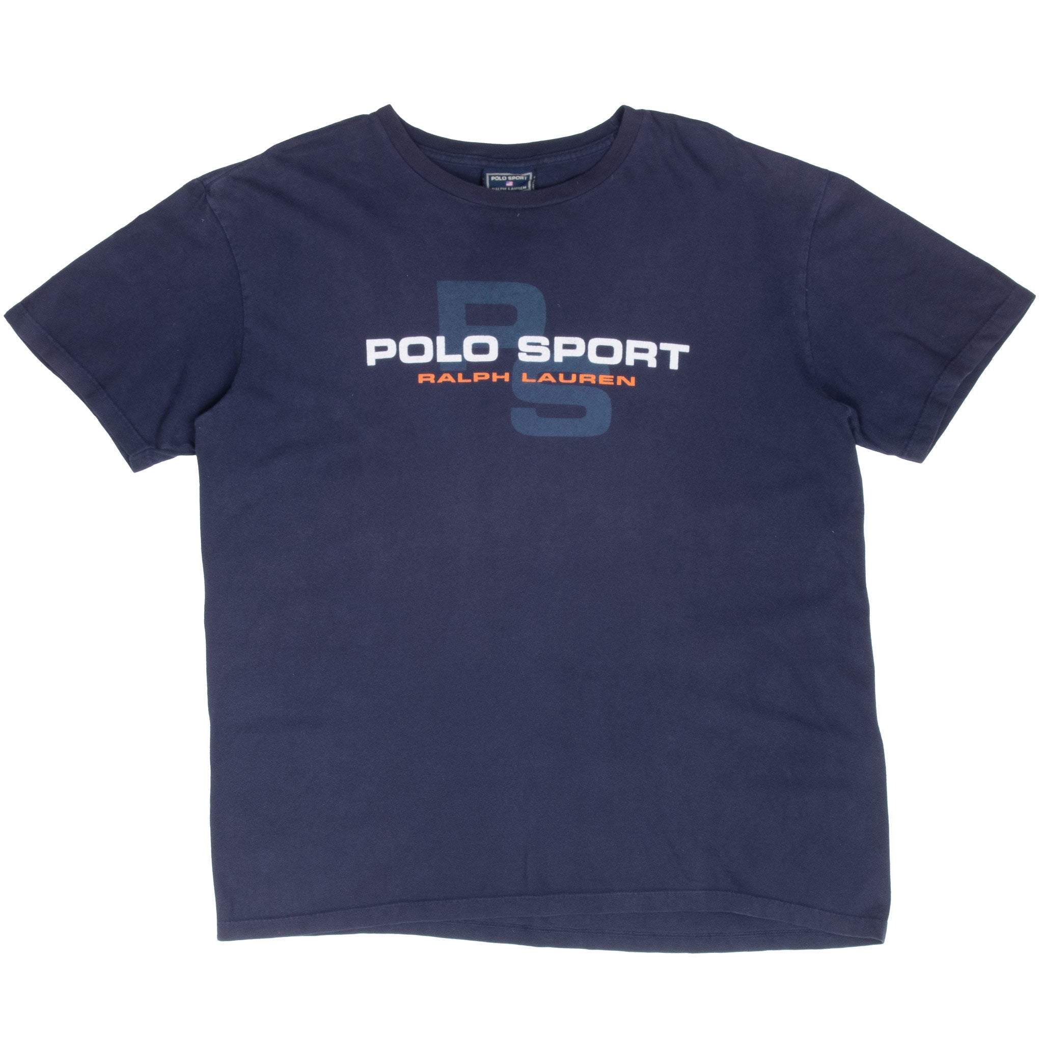 Vintage Ralph Lauren Polo Sport Navy Blue Tee Shirt 1990S Size Large Made In Usa