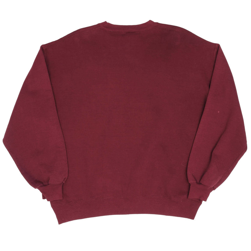 Vintage Russell Athletic Spellout Red Burgundy Sweatshirt 1990S XL Made In Usa