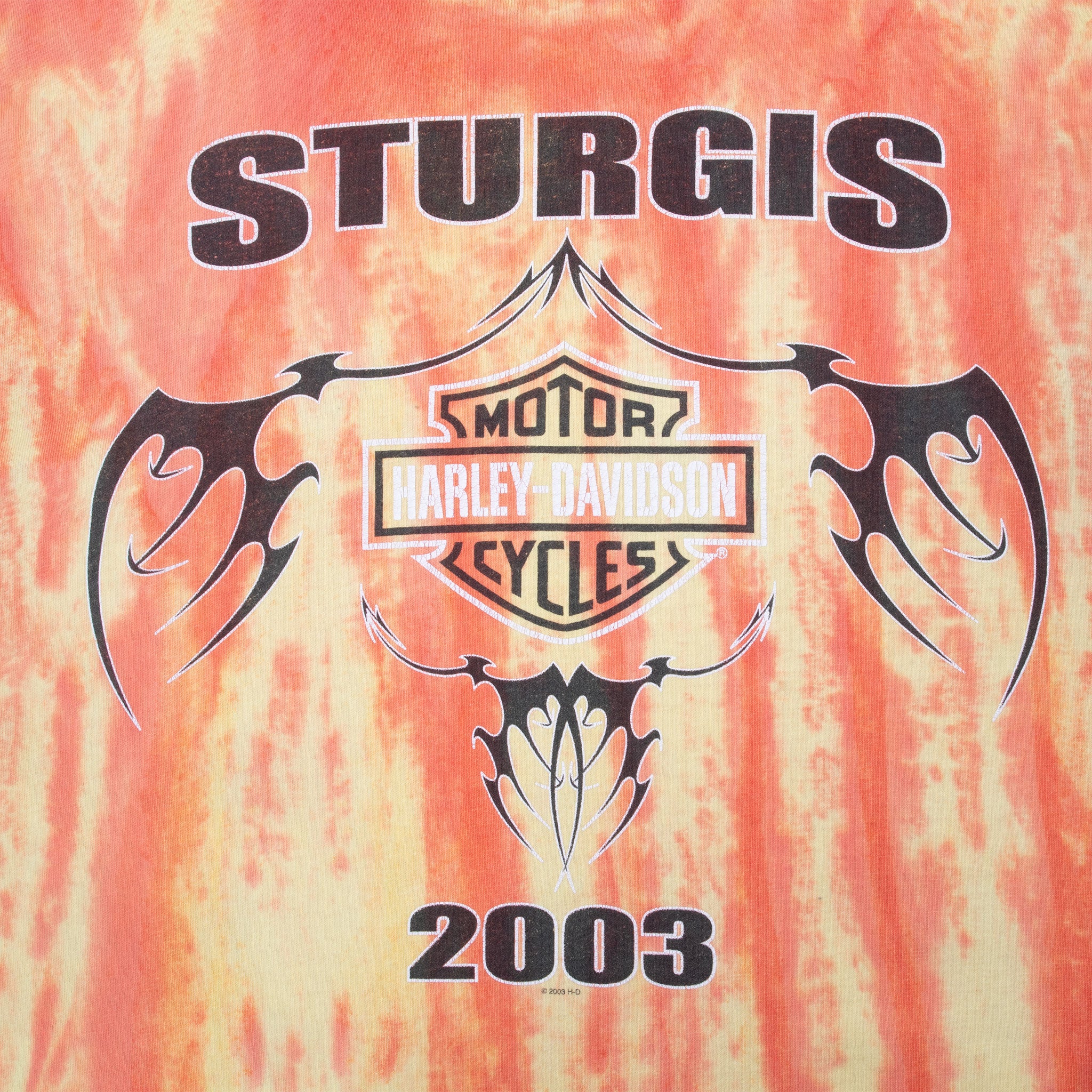 VINTAGE HARLEY DAVIDSON STURGIS TIE DYE LONG SLEEVE TEE SHIRT 2003 XL