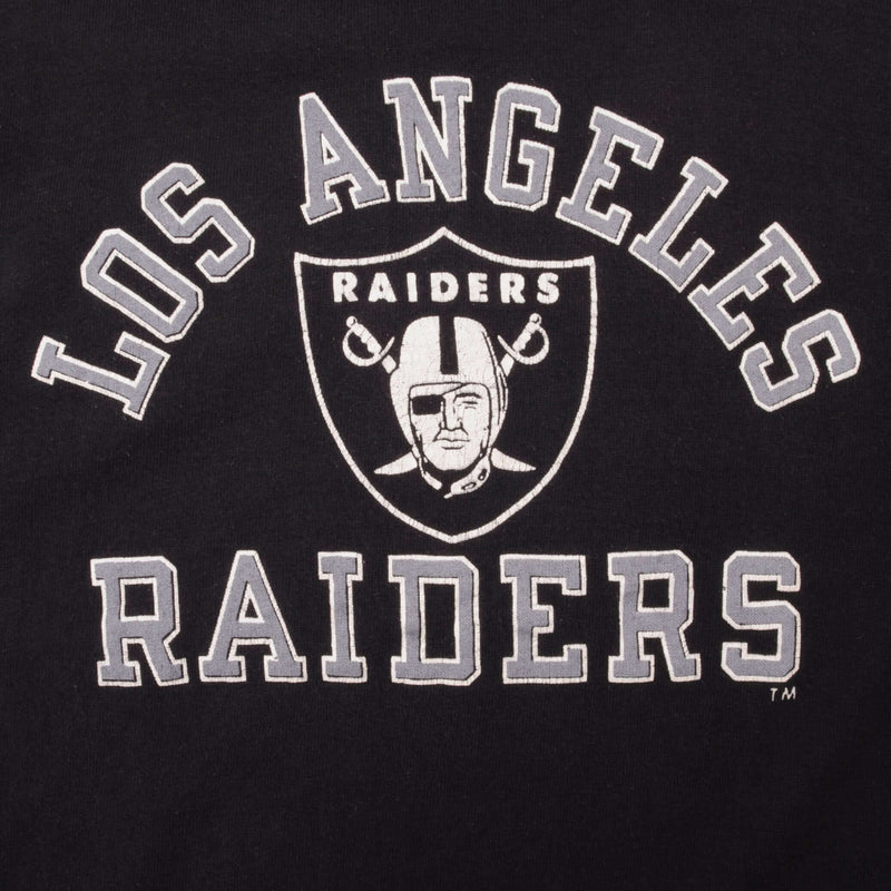 Vintage Champion NFL Los Angeles Raiders 2/3 Sleeves Tee Shirt Early 1980S Size Small Made In USA With Single Stitch Sleeves