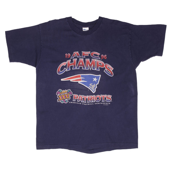Vintage NFL New England Patriots AFC Champions 1996 Tee Shirt Size XL Made In USA With Single Stitch Sleeves.