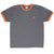Vintage Nike Classic Swoosh Grey Orange Ringer Tee Shirt 2000S Size XL