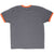 Vintage Nike Classic Swoosh Grey Orange Ringer Tee Shirt 2000S Size XL