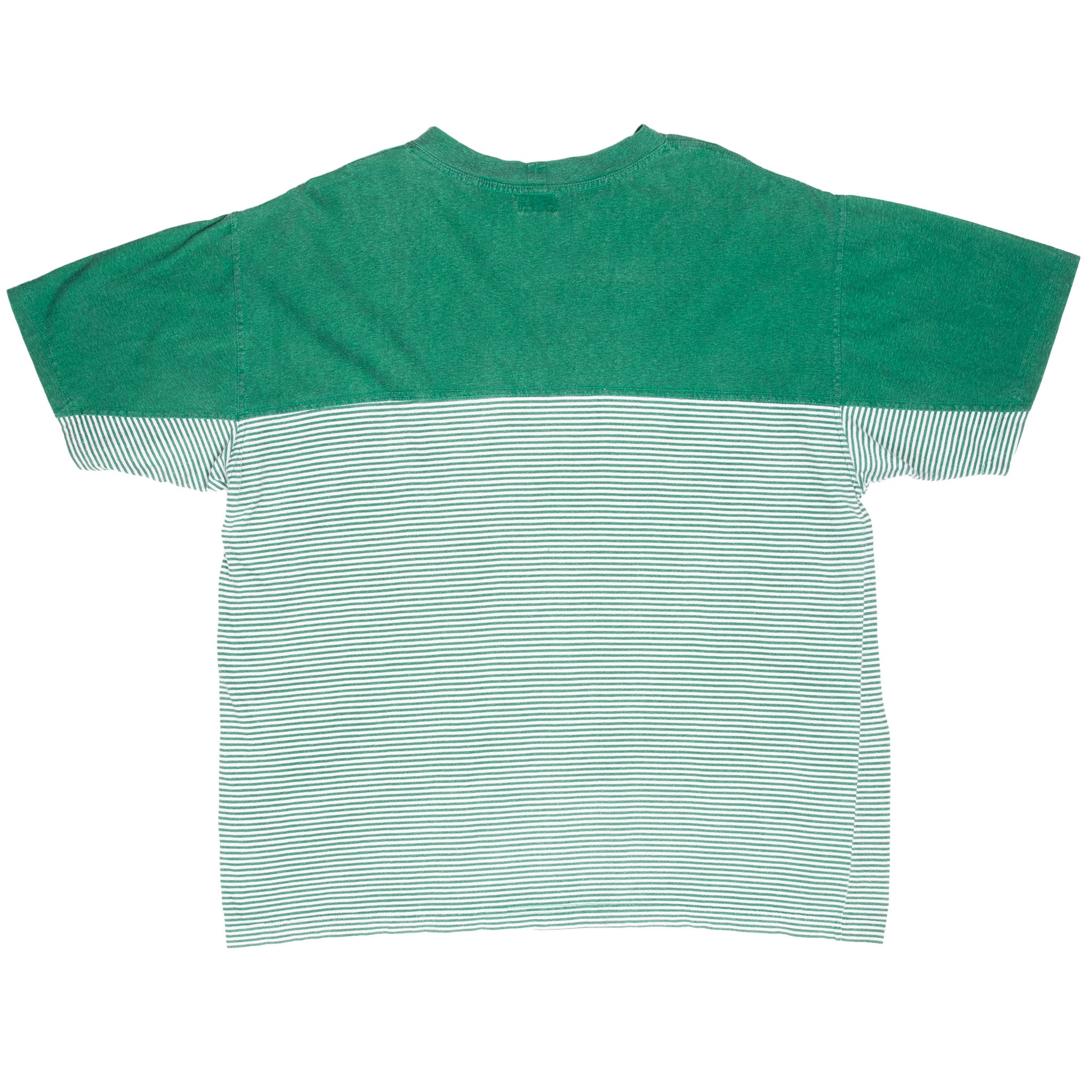 Vintage Guess Yacht Club Usa Green Striped Tee Shirt 1990S Size XL Made In Usa