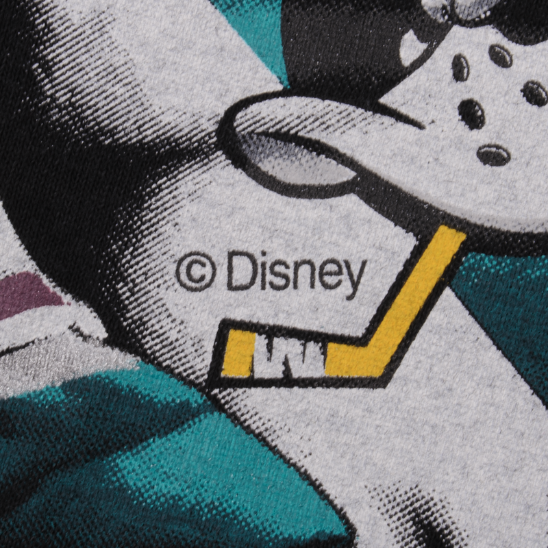Vintage NHL Anaheim Mighty Ducks Disney Tee Shirt 1993 Size Large Made in USA With Single Stitch Sleeves