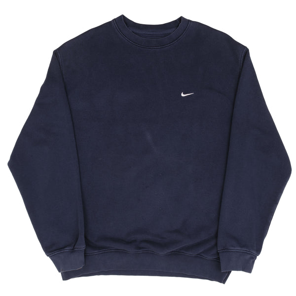 Vintage Nike Classic Swoosh Navy Blue Sweatshirt 2000S Size XL