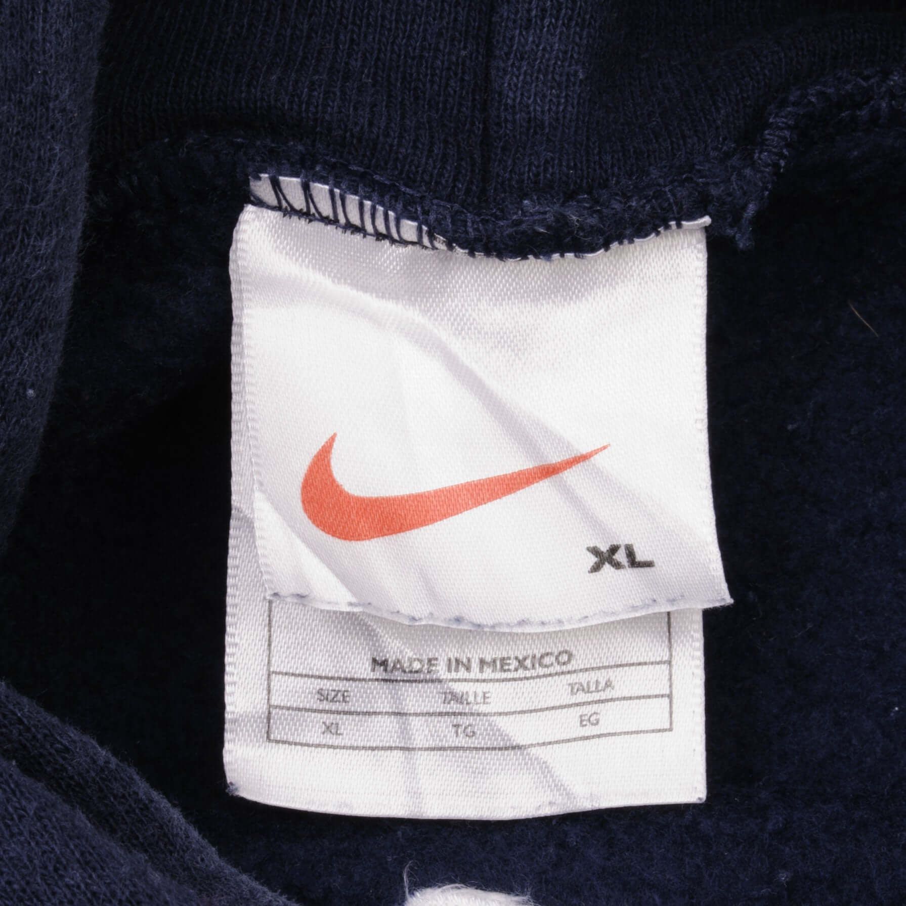 Vintage Navy Blue Nike Center Swoosh Hoodie 1990S Size XL Made In USA Travis Scott