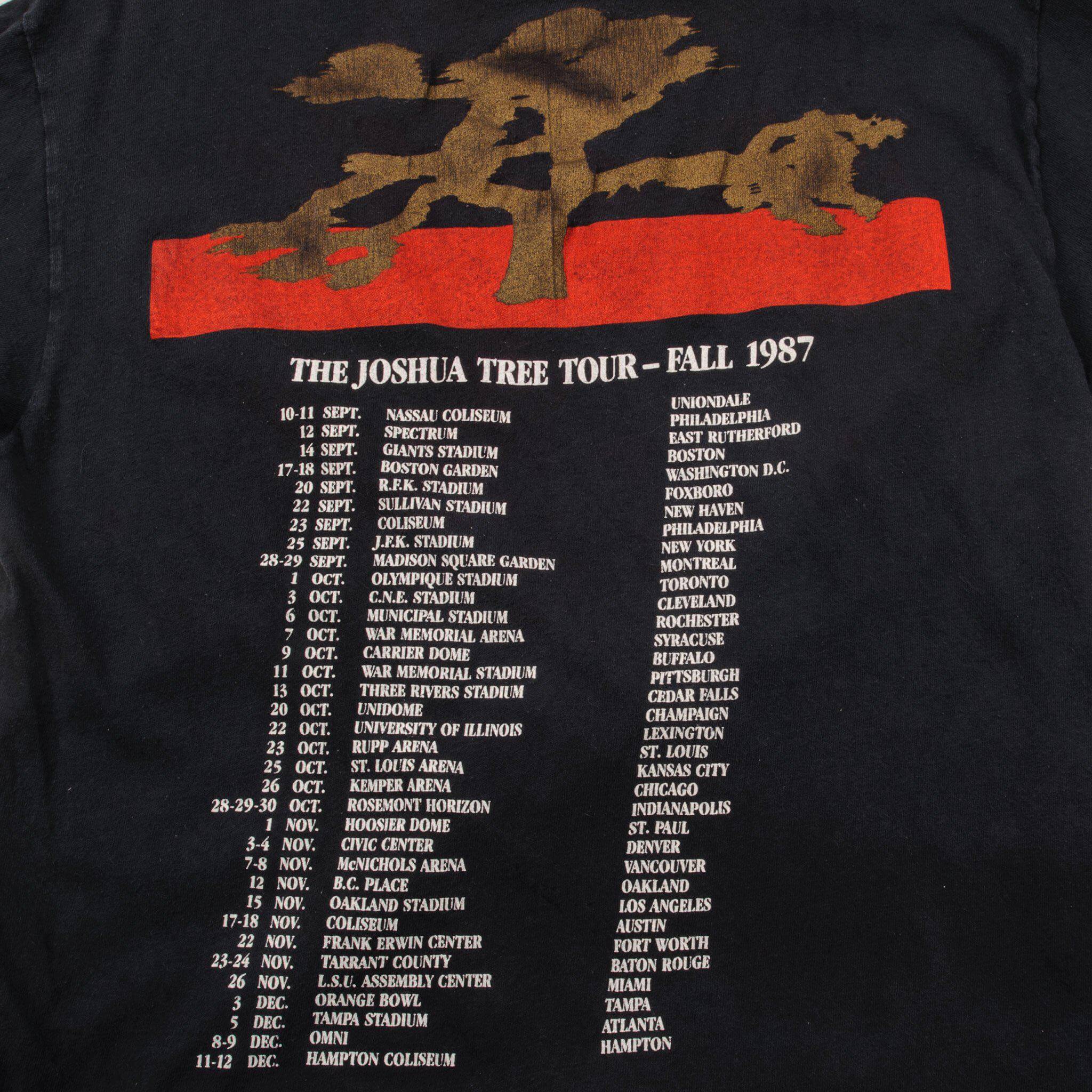 VINTAGE U2 THE JOSHUA TREE TOUR FALL 1987 TEE SHIRT SIZE MEDIUM MADE IN USA
