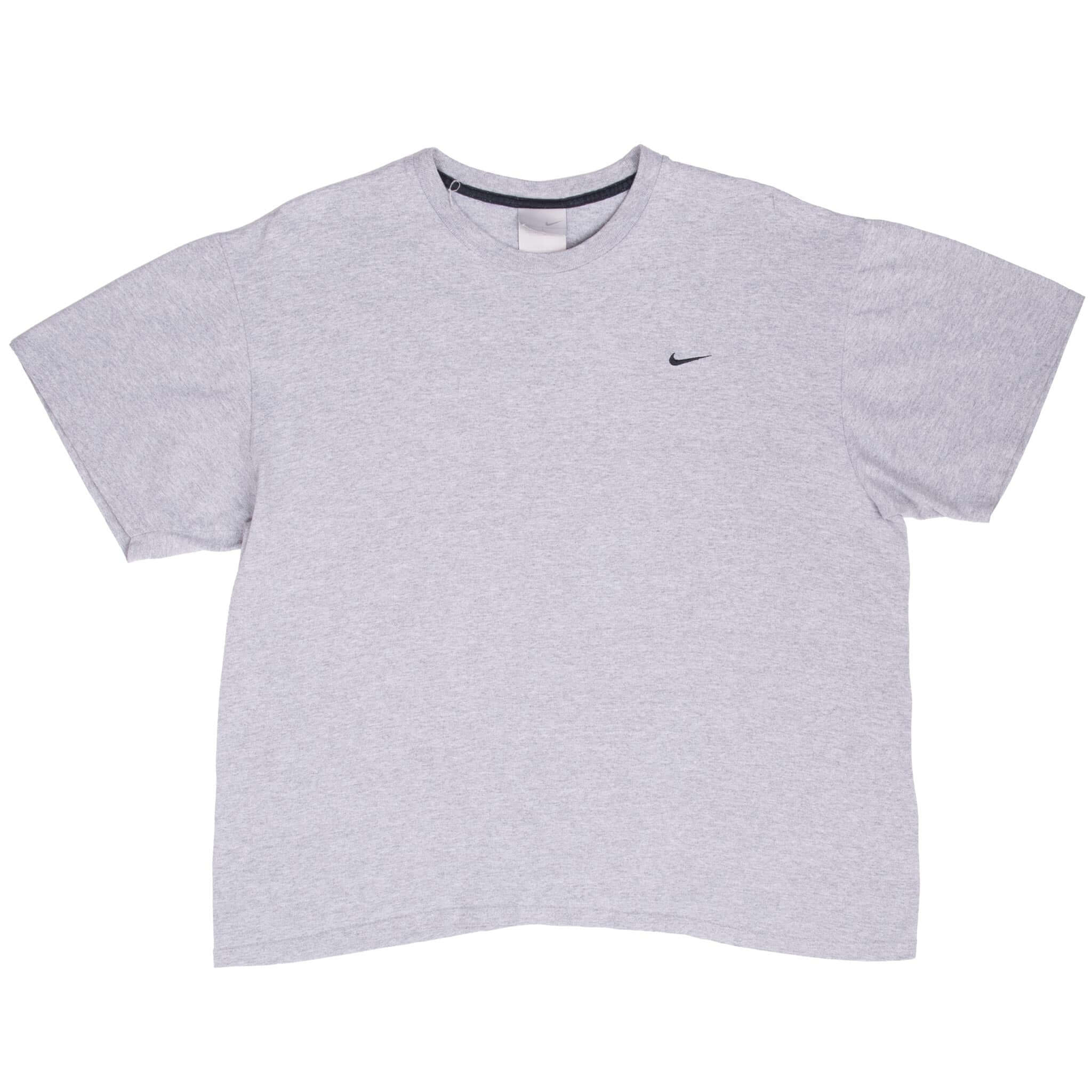Vintage Nike Classic Swoosh Grey Tee Shirt 2000S Size Large
