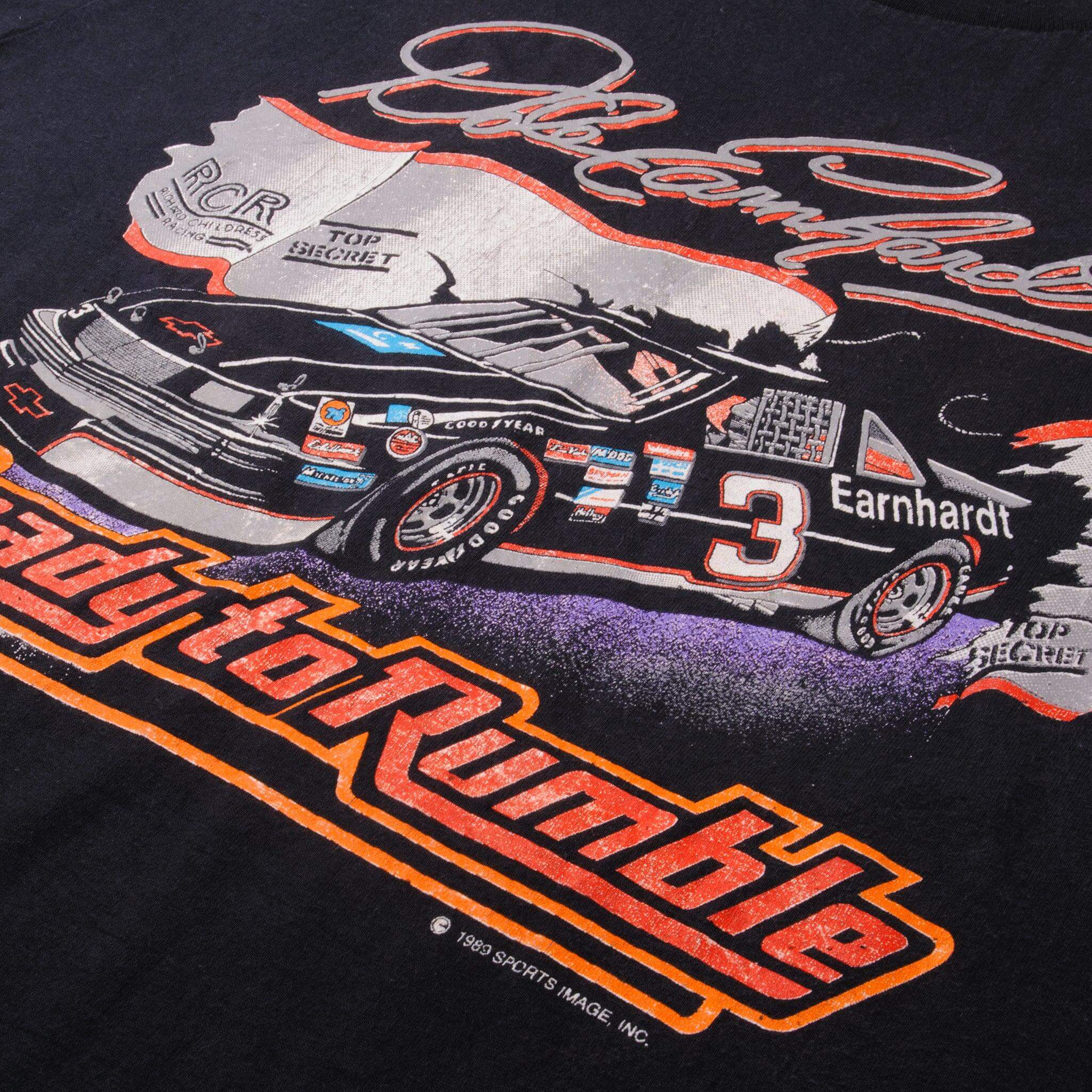VINTAGE NASCAR DALE EARNHARDT READY TO RUMBLE 1989 TEE SHIRT MEDIUM MADE IN USA