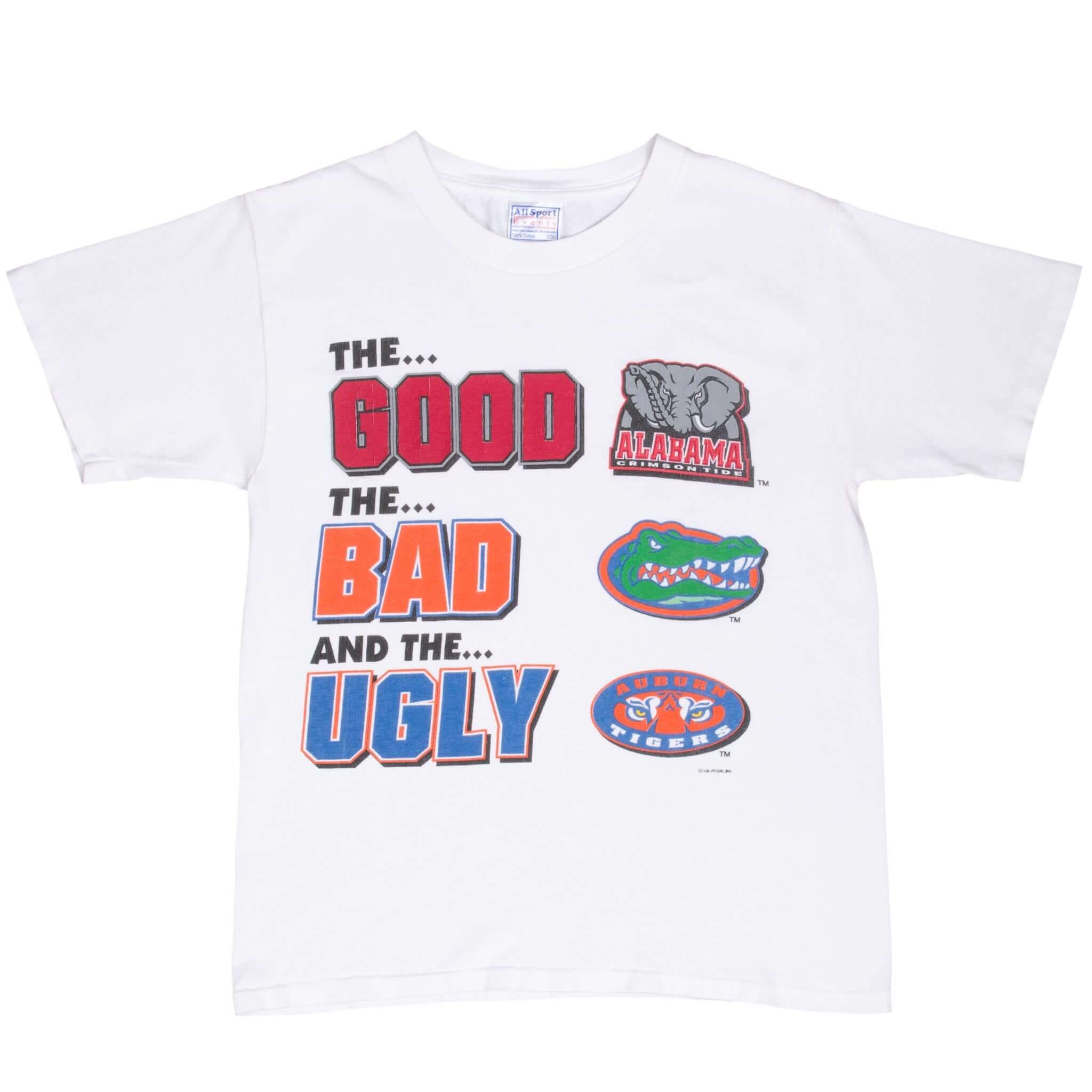 Vintage Ncaa Alabama Crimson Tide Florida Gators Auburn Tigers 1990S Tee Shirt Size Small With Single Stitch Sleeves