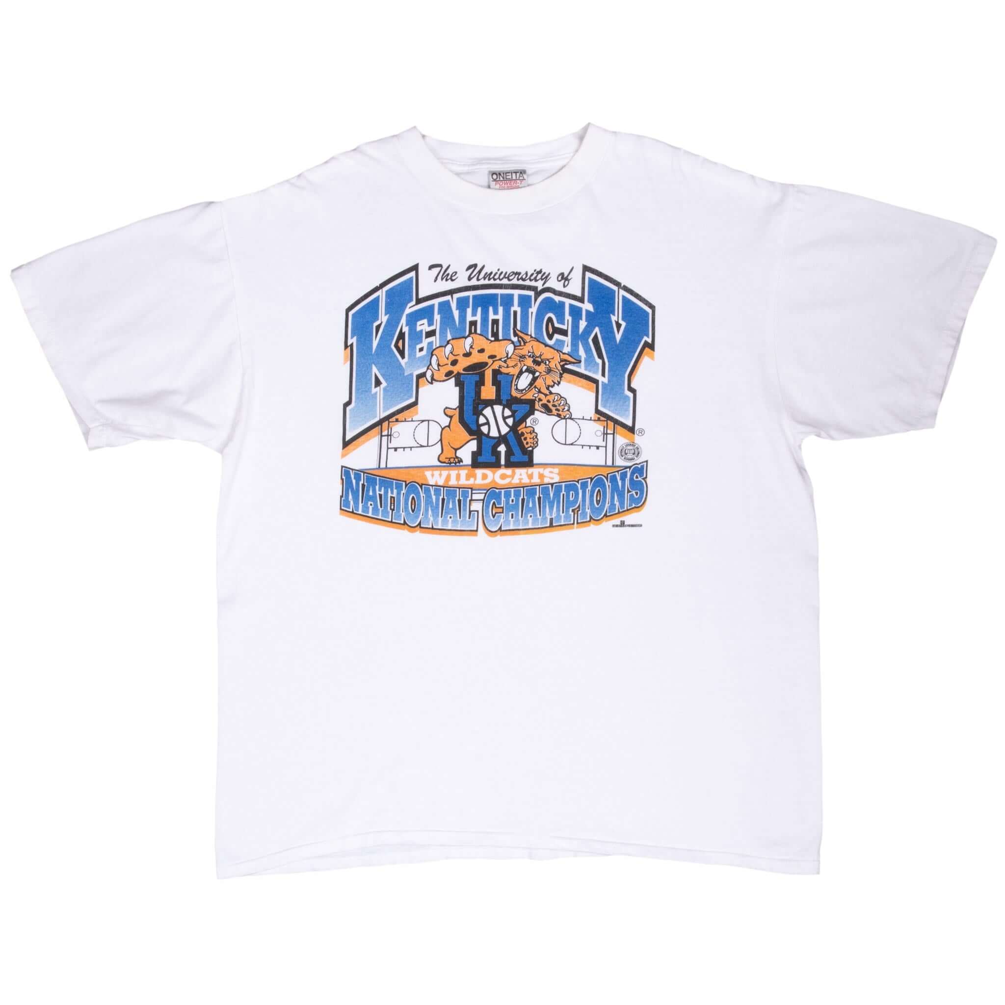 Vintage Ncaa Kentucky Wildcats Basketball 1990S Tee Shirt Size XL With Single Stitch Sleeves