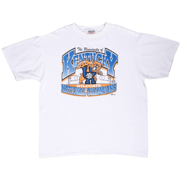 Vintage Ncaa Kentucky Wildcats Basketball 1990S Tee Shirt Size XL With Single Stitch Sleeves