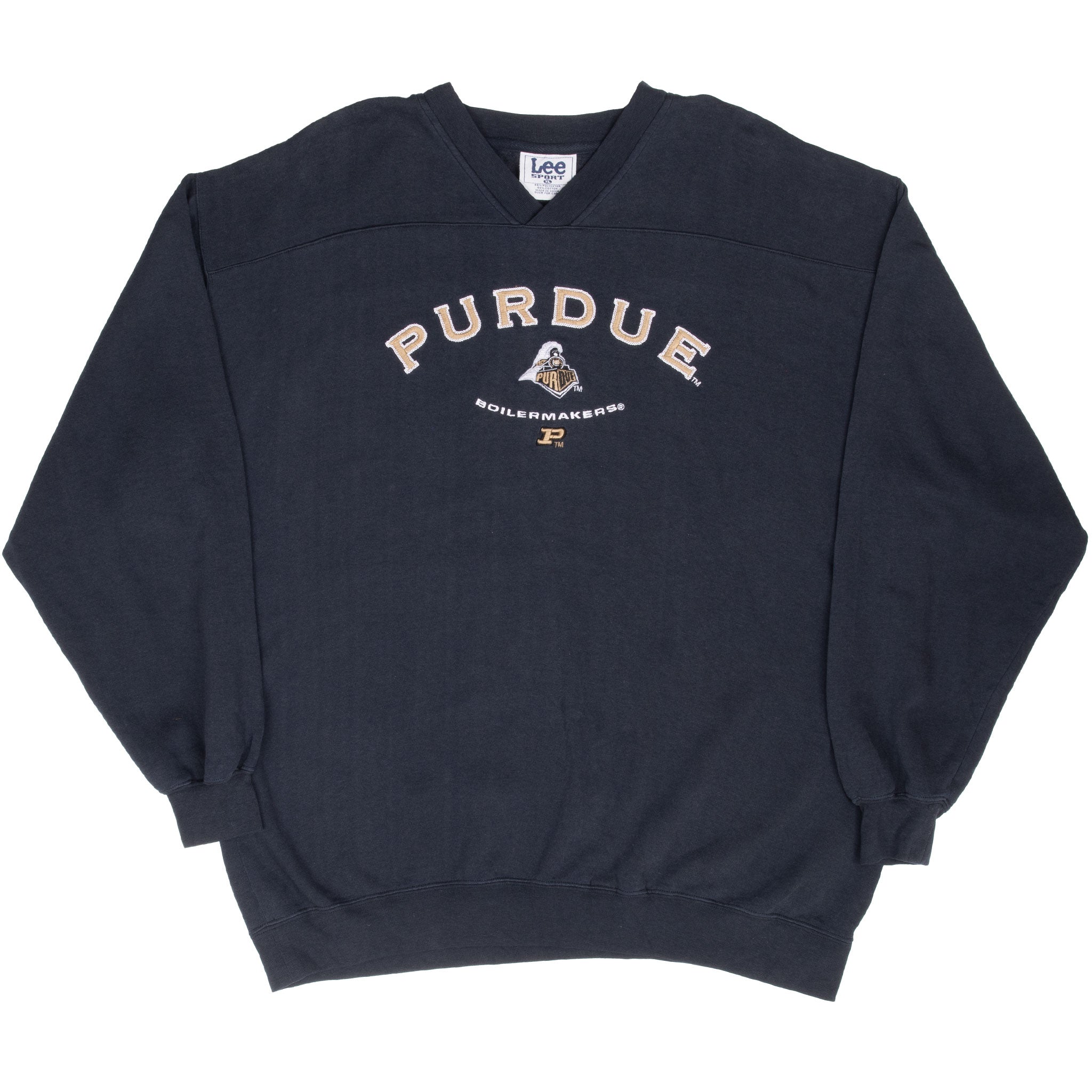 VINTAGE PURDUE UNIVERSITY BOILERMAKERS EMBROIDERED SWEATSHIRT 1990S XL