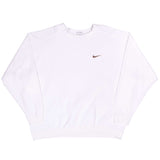 Vintage Nike Classic Swoosh White Sweatshirt 1990S XL Made In Usa