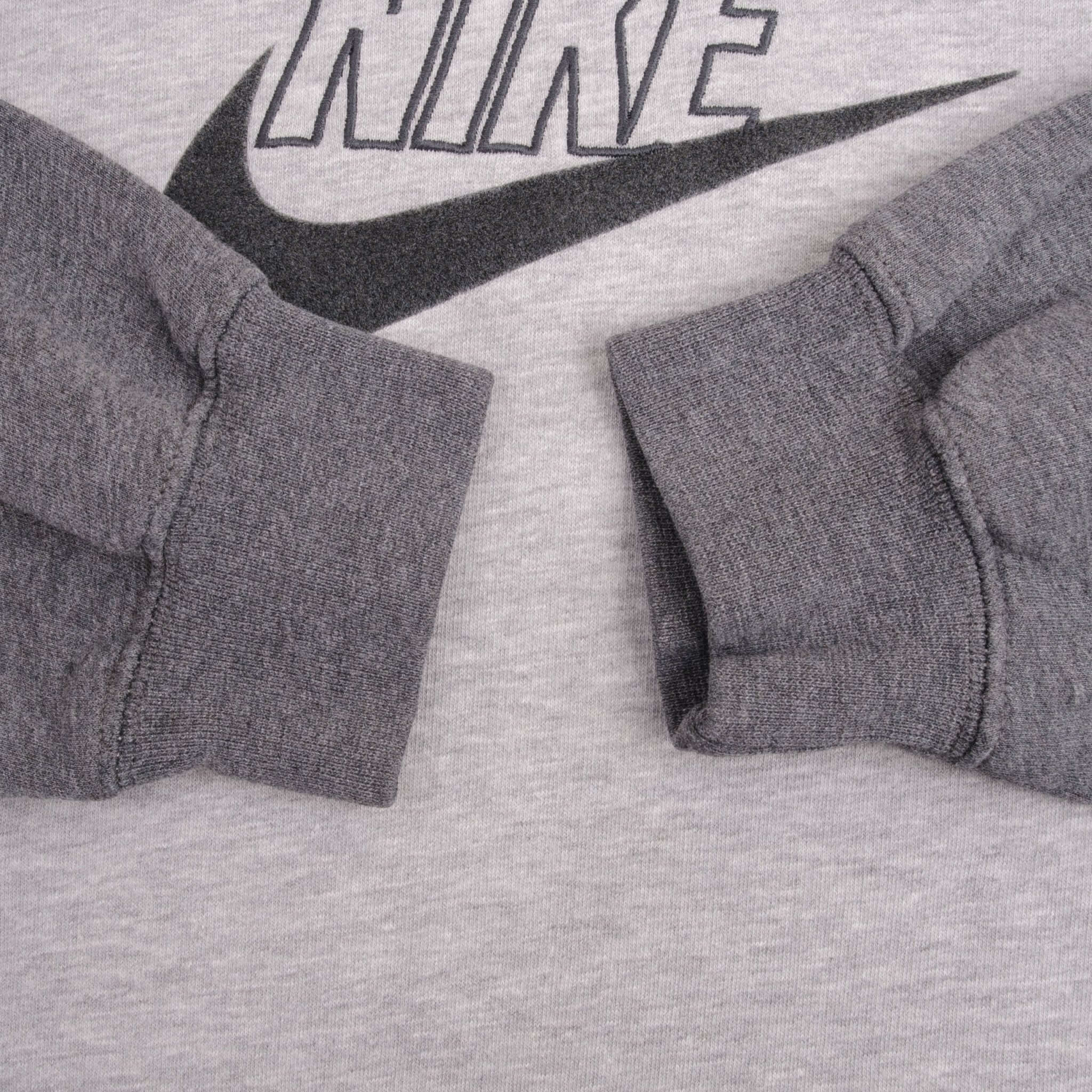 Vintage Nike Spellout Swoosh Gray Hoodie Sweatshirt Late 2000S Size Large