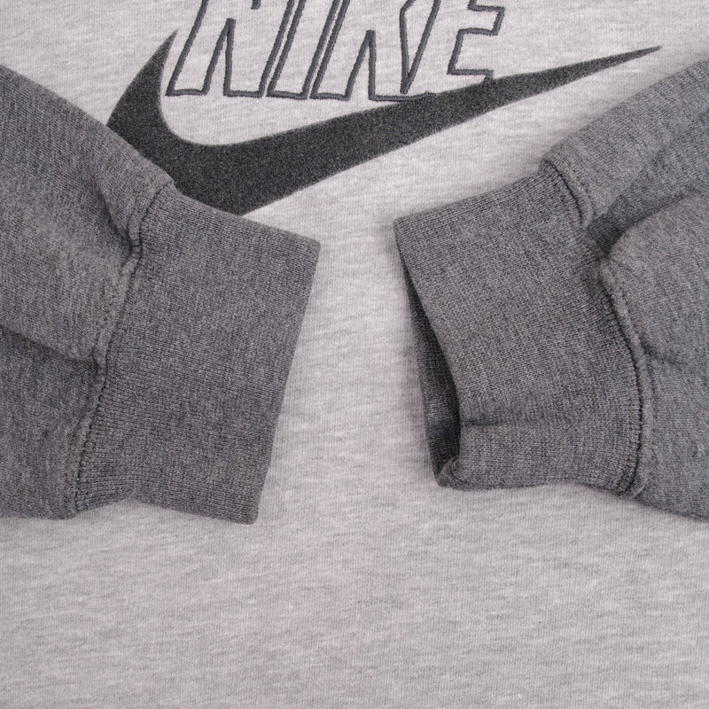 Vintage Nike Spellout Swoosh Gray Hoodie Sweatshirt Late 2000S Size Large