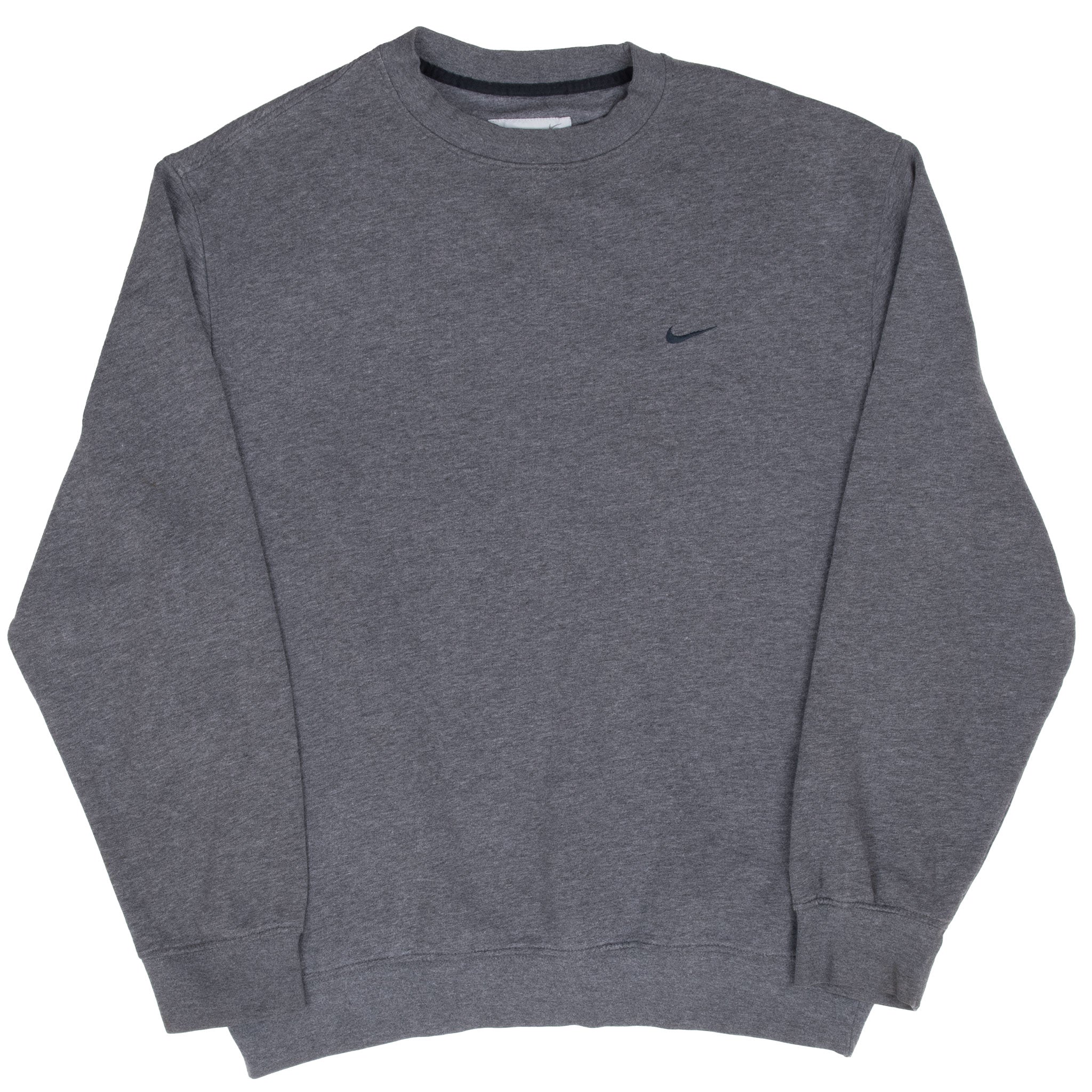 Vintage Nike Classic Swoosh Dark Grey Sweatshirt 2000S Size Medium