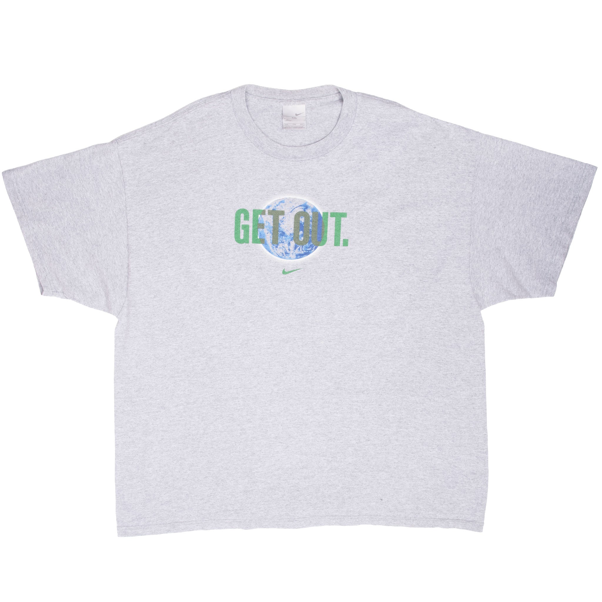Vintage Nike Get Out Earth Grey Tee Shirt 2000S Size 2Xl