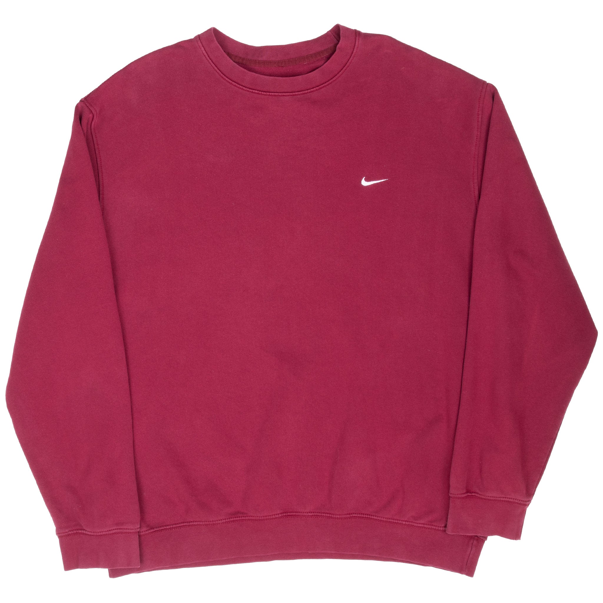 Vintage Nike Classic Swoosh Red Burgundy Sweatshirt 2000S Size XL