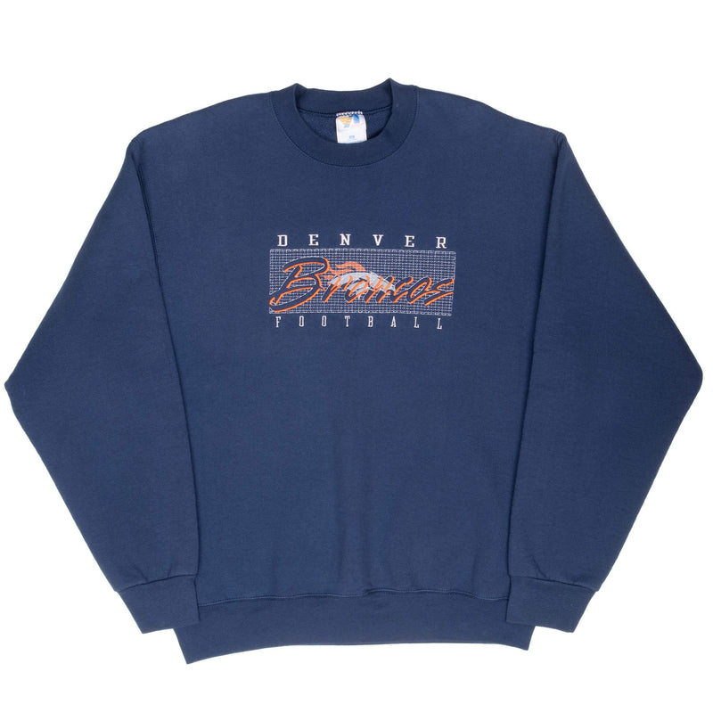 Vintage Nfl Denver Broncos Embroidered 1990S Sweatshirt Size XL Made In Usa