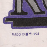 Vintage White MLB Colorado Rockies Tee Shirt 1991 Size Medium Made In USA With Single Stitch Sleeves