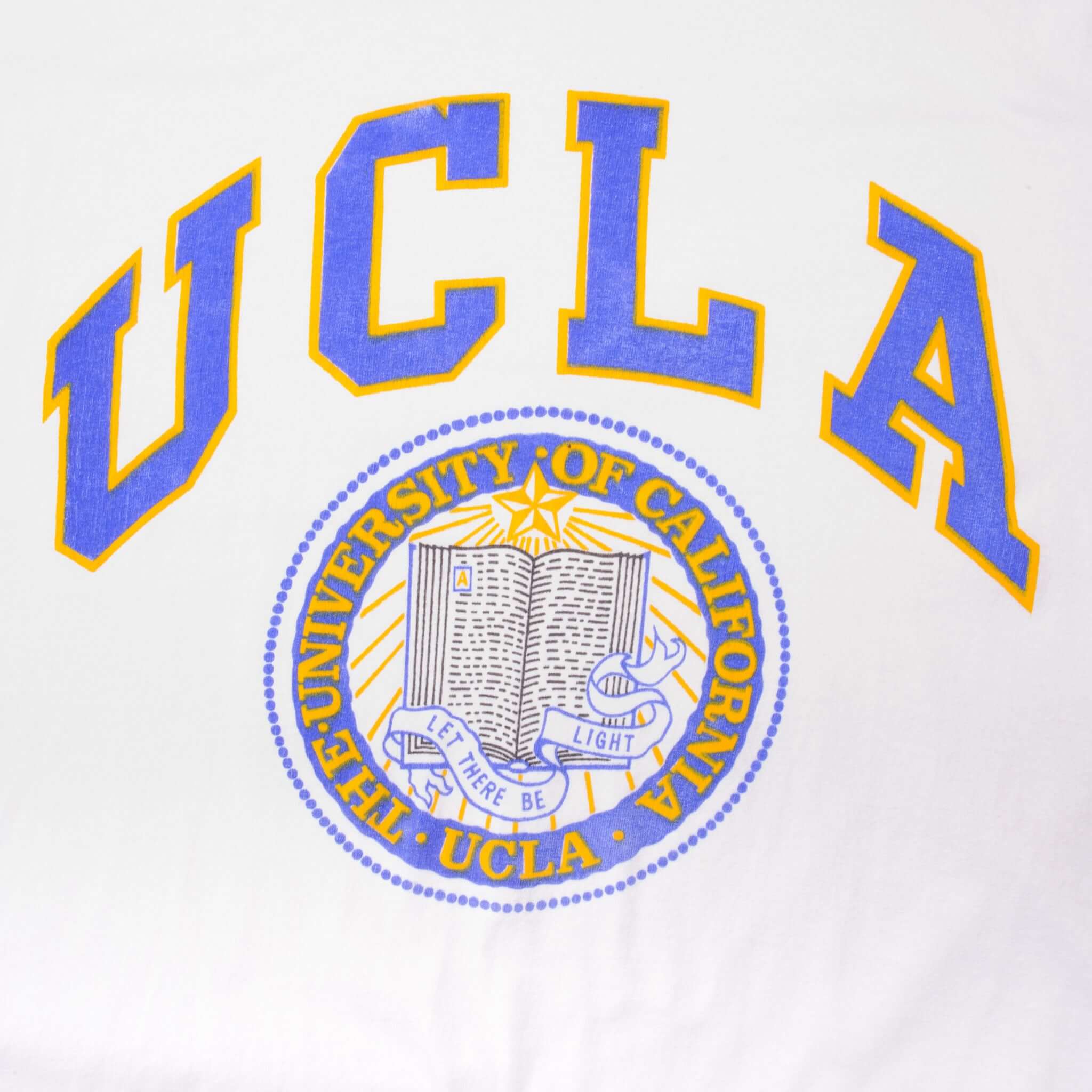 Vintage UCLA University of California Los Angeles Tee Shirt 1990S Size Large Made In USA With Single Stitch Sleeves