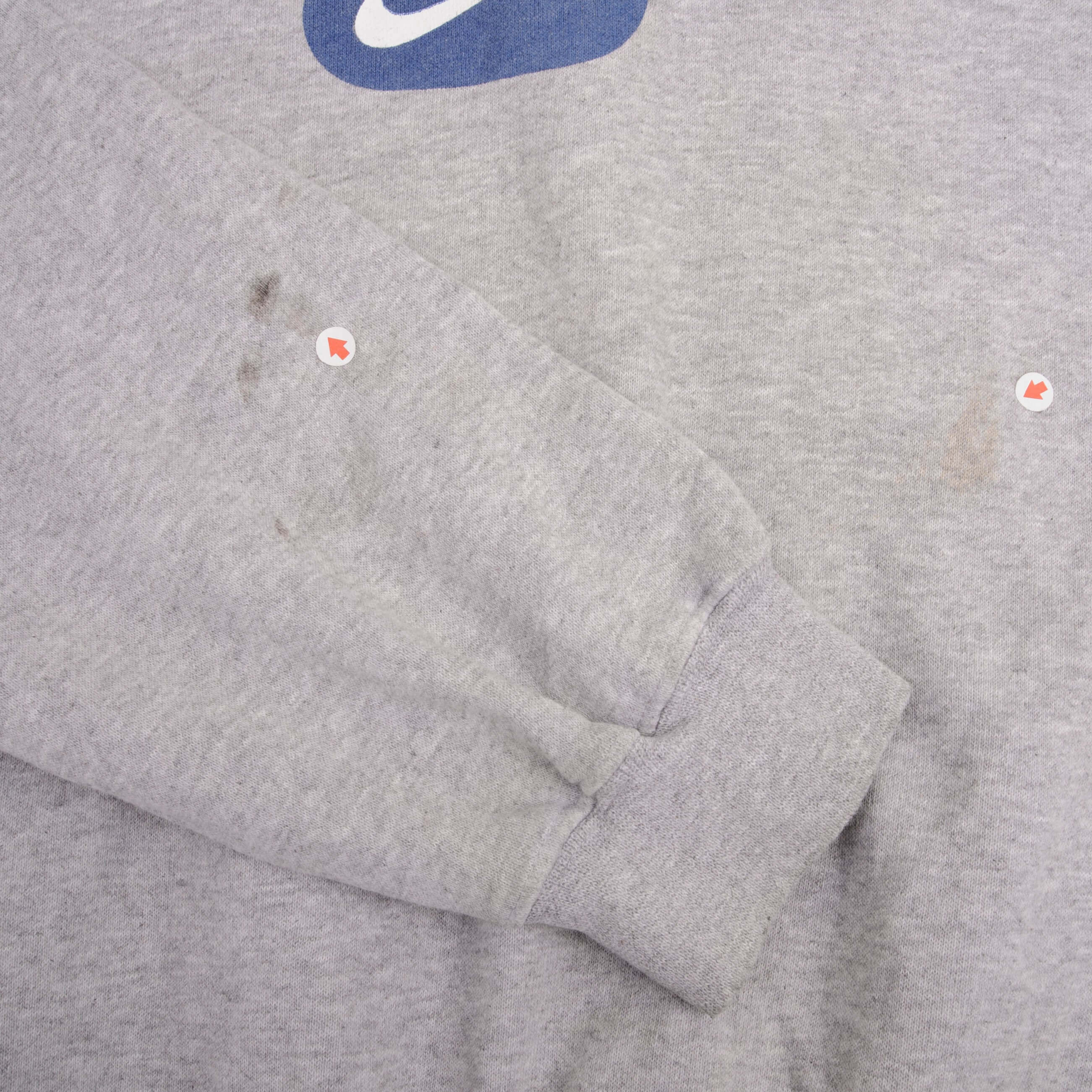 VINTAGE NIKE DUKE UNIVERSITY CENTER SWOOSH GREY SWEATSHIRT 1990S SIZE XL