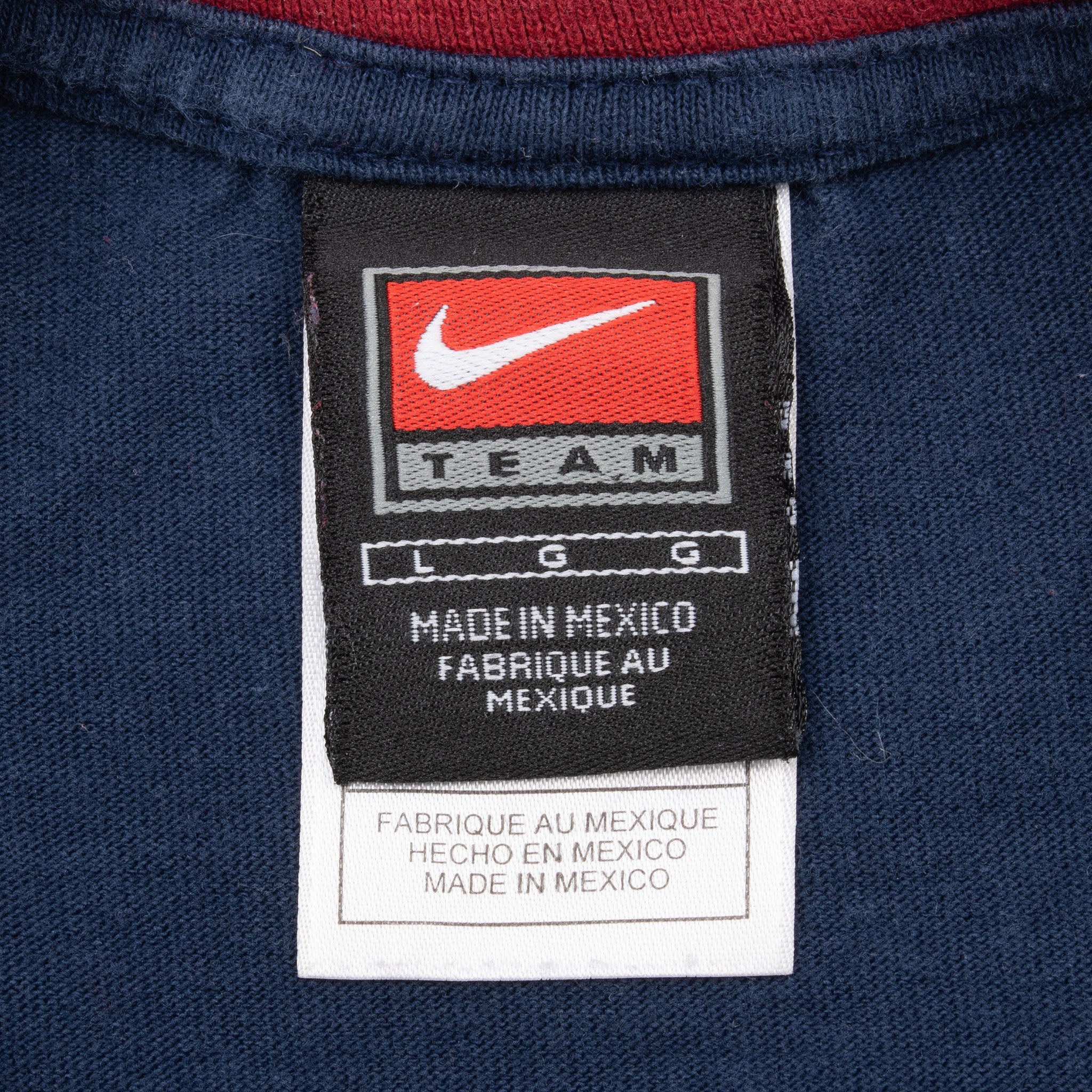 Vintage Nike Team Usa Soccer Navy Blue Ringer Tee Shirt 1990S Size Large