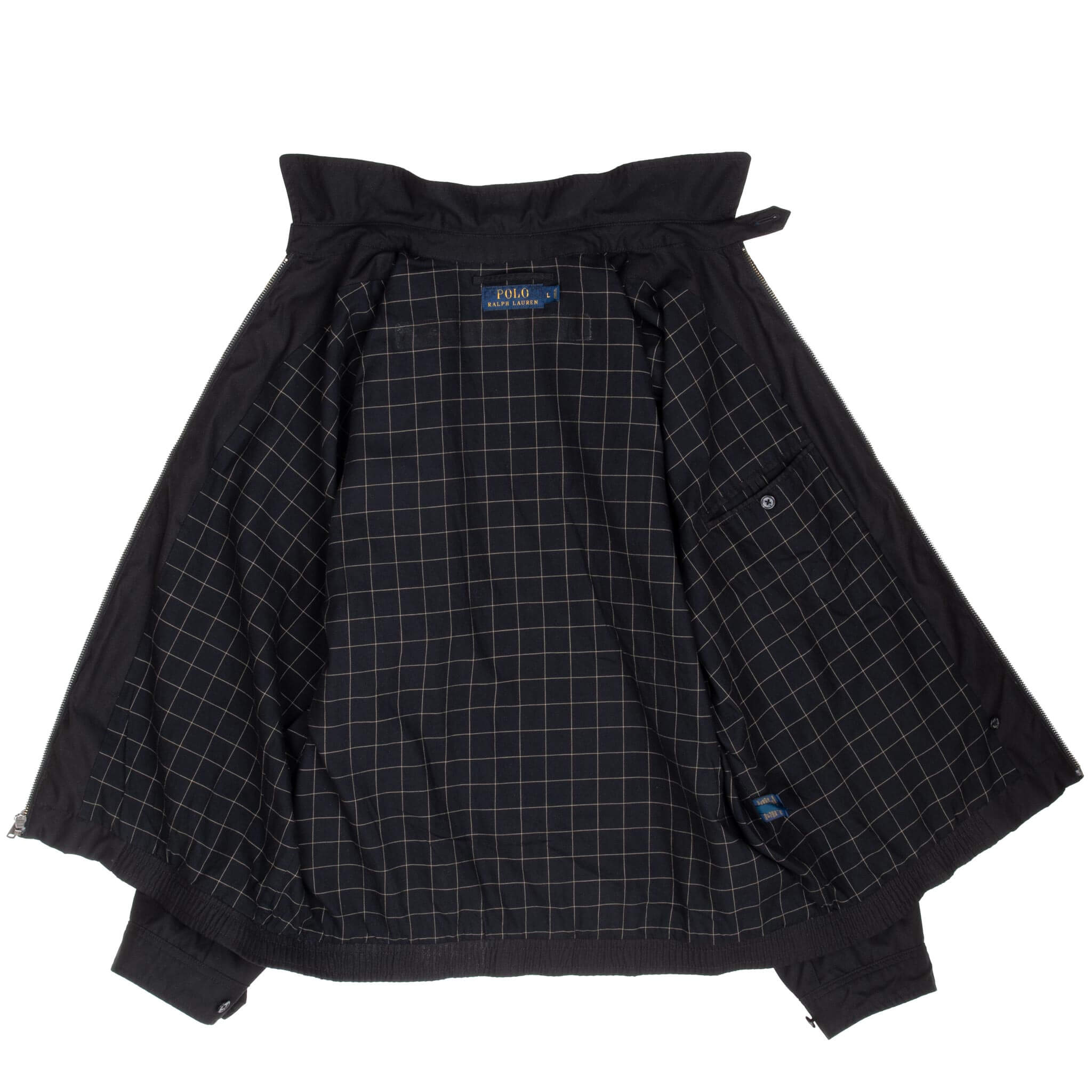 Vintage Polo Ralph Lauren Black Harrington Golf Jacket Size Large